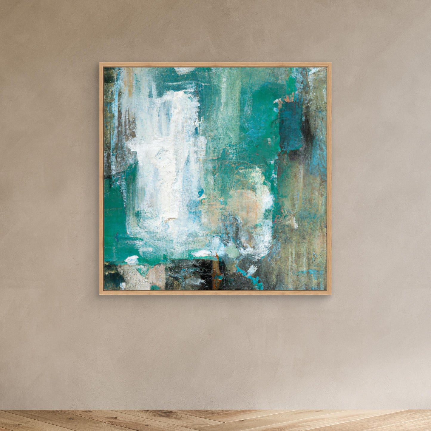 Whispers of Turquoise - Expressionist Abstract Art Print with Action Painting Echoes