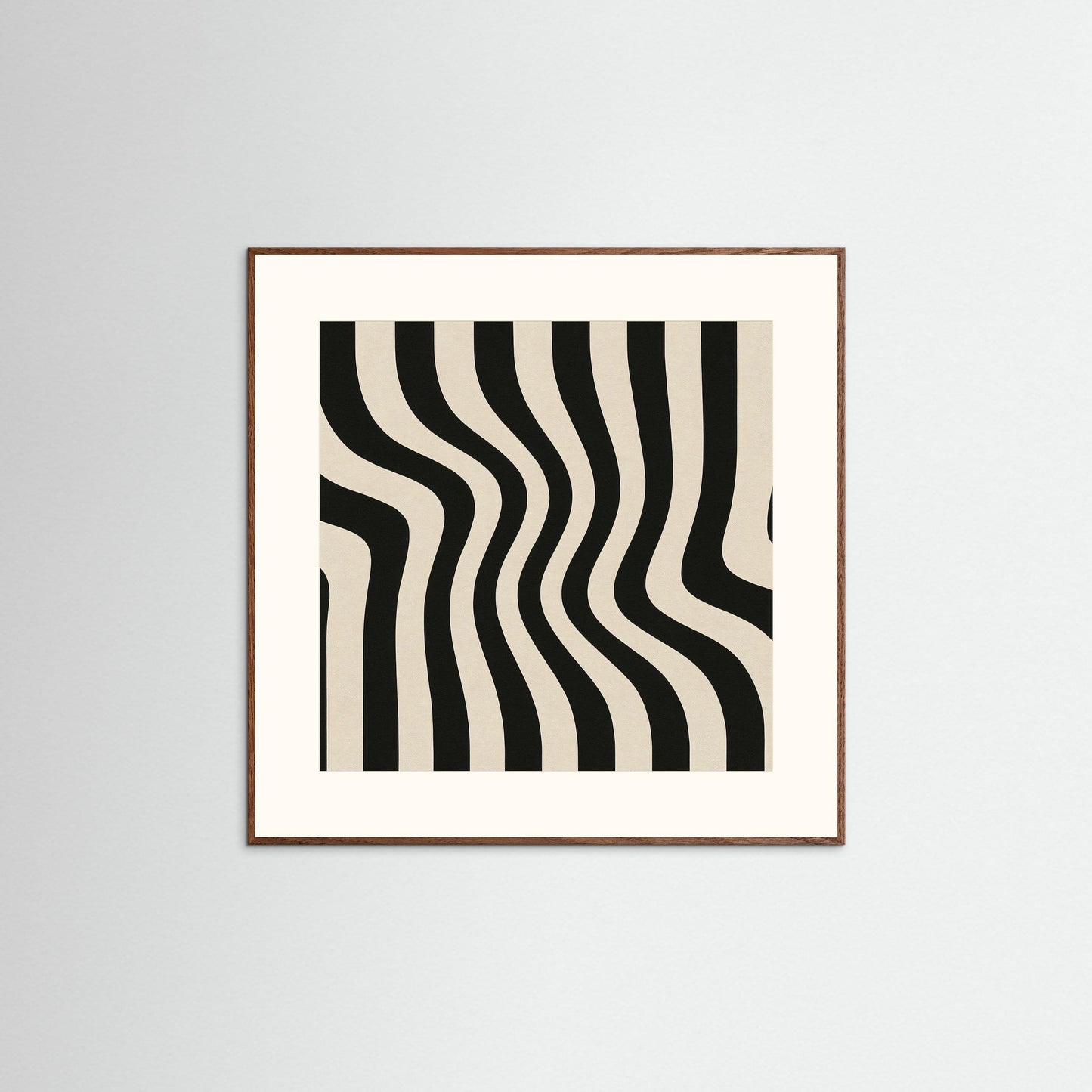 Monochrome Current - Op Art Wave Stripes