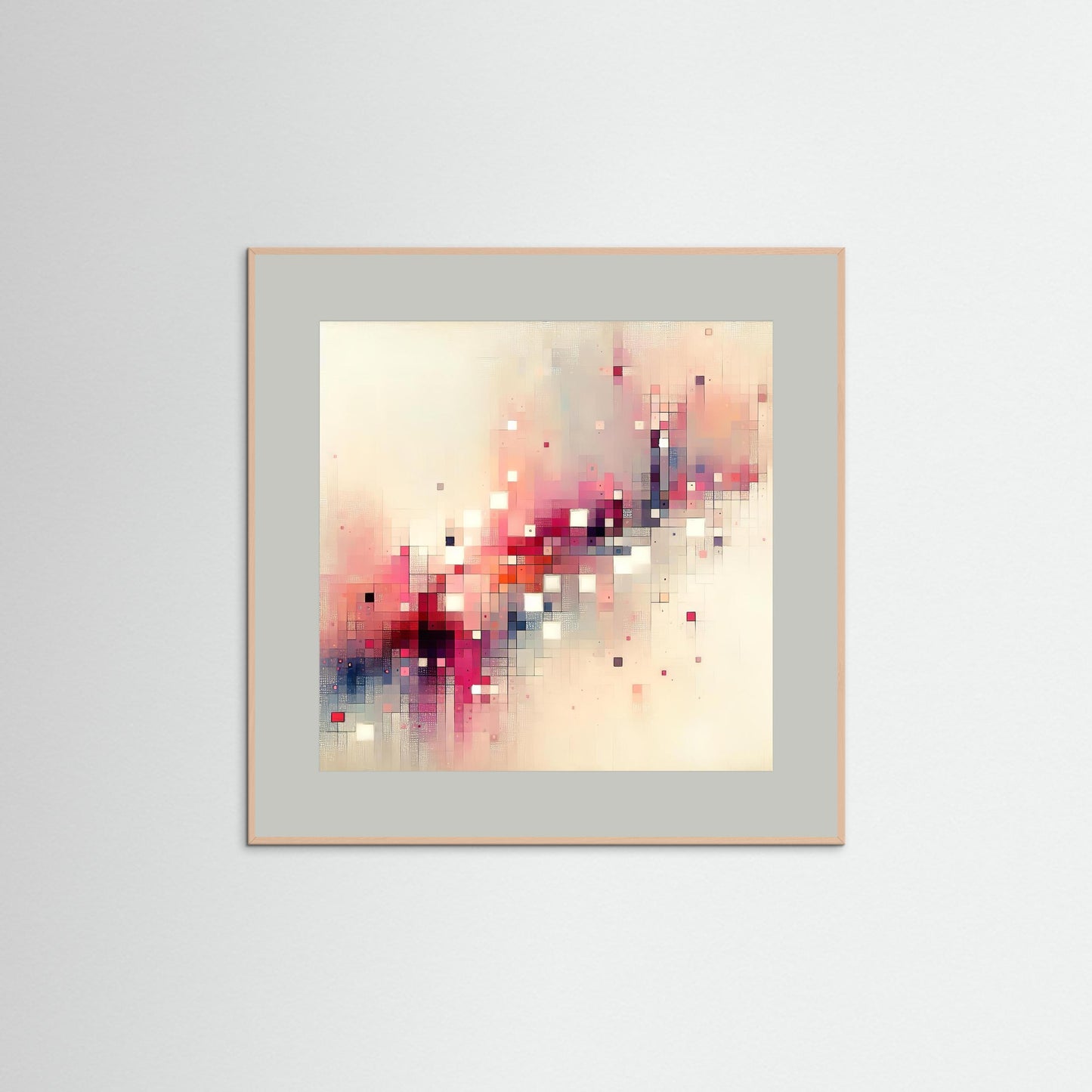 Pixel Drift- Fragments of Light Study in Digital Abstraction Art Print