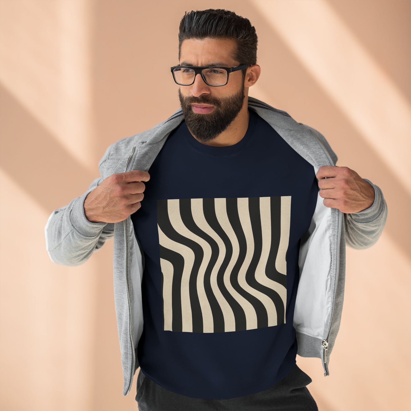 Minimalist Unisex Crewneck Sweatshirt, Art inspired, featuring an Op Art Style Design, Stylish & Trendy