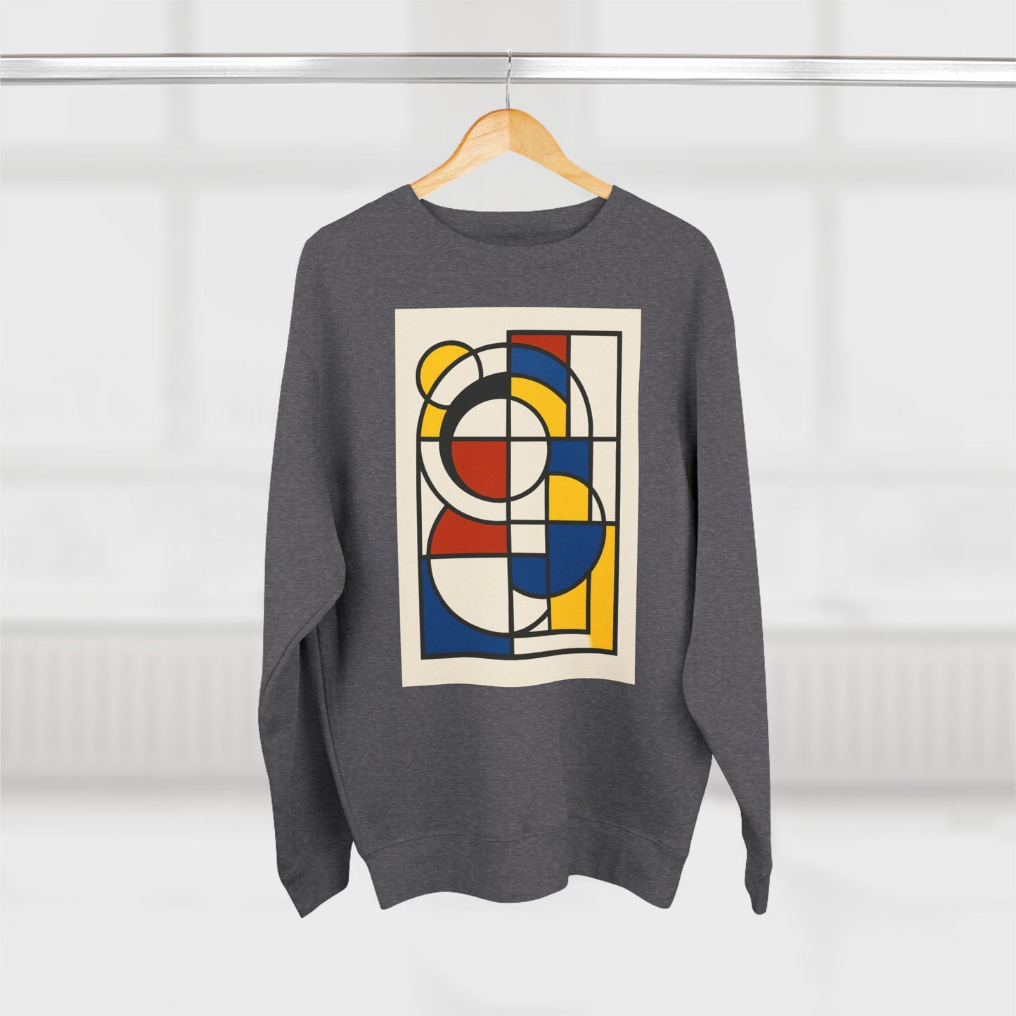Sophisticated Unisex Crewneck Sweatshirt, Art inspired, featuring a Bauhaus inspired Design, Trendy & Stylish