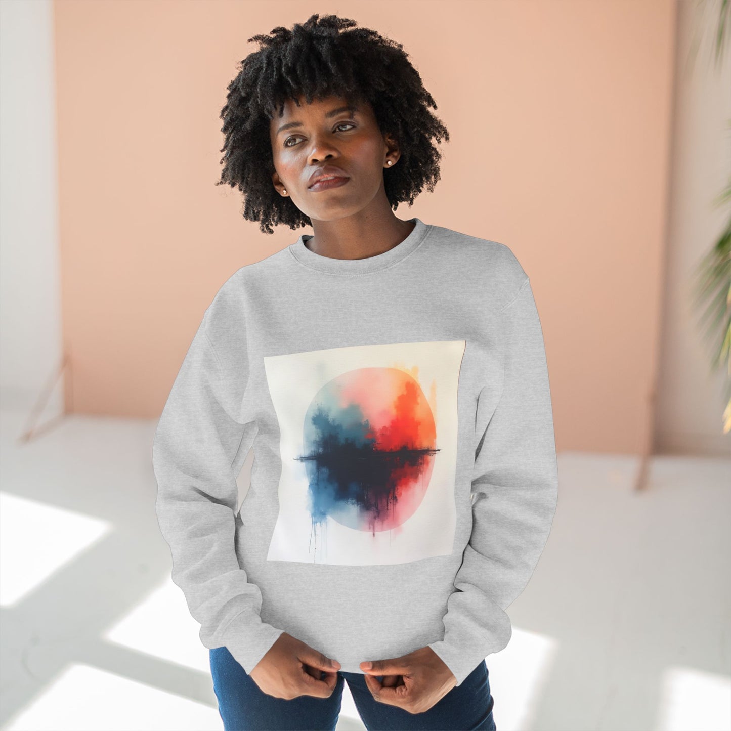 Casual Unisex Crewneck Sweatshirt, Art inspired, featuring a Colorful Abstract Design, Cozy & Stylish