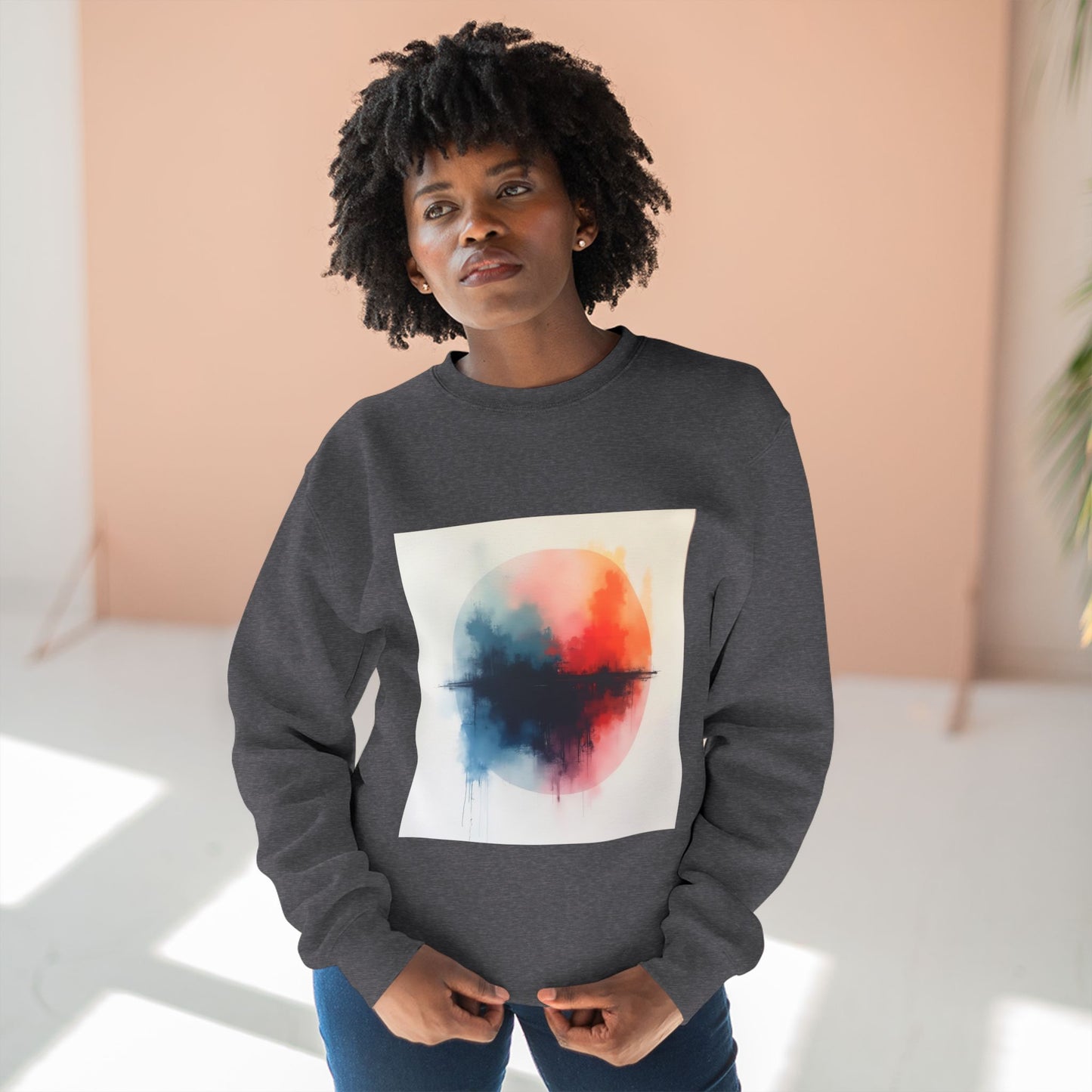 Casual Unisex Crewneck Sweatshirt, Art inspired, featuring a Colorful Abstract Design, Cozy & Stylish