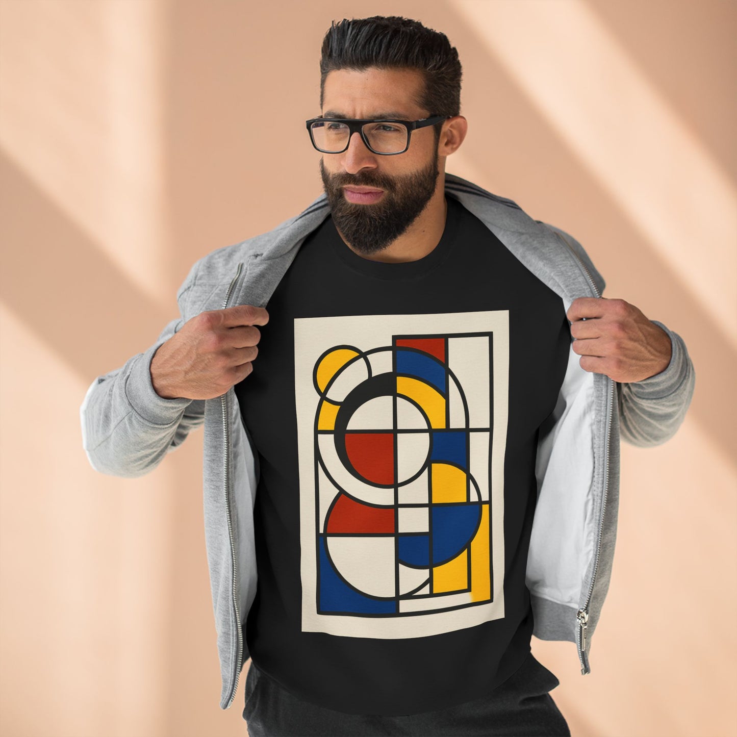 Sophisticated Unisex Crewneck Sweatshirt, Art inspired, featuring a Bauhaus inspired Design, Trendy & Stylish
