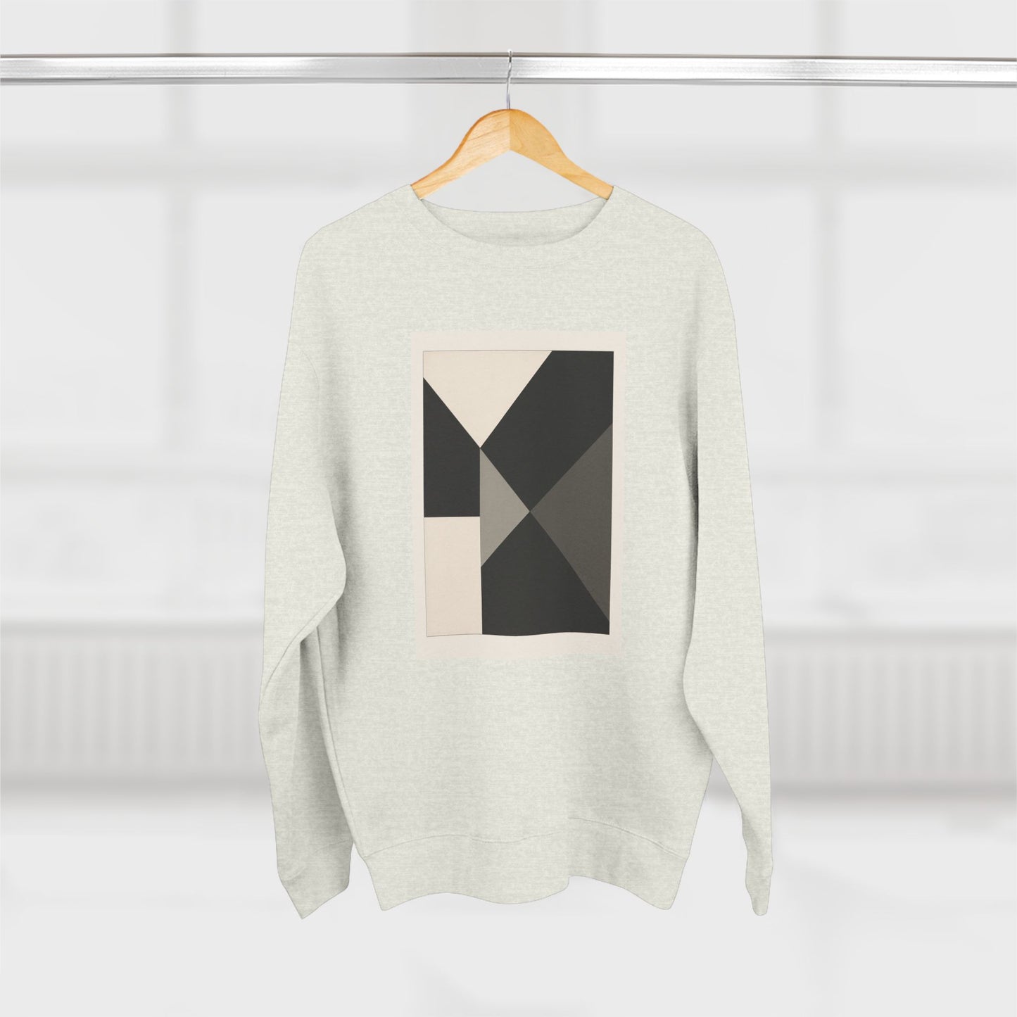 Modern Unisex Crewneck Sweatshirt, Art inspired, featuring a Hard Edge Monochromatic Design, Casual & Stylish