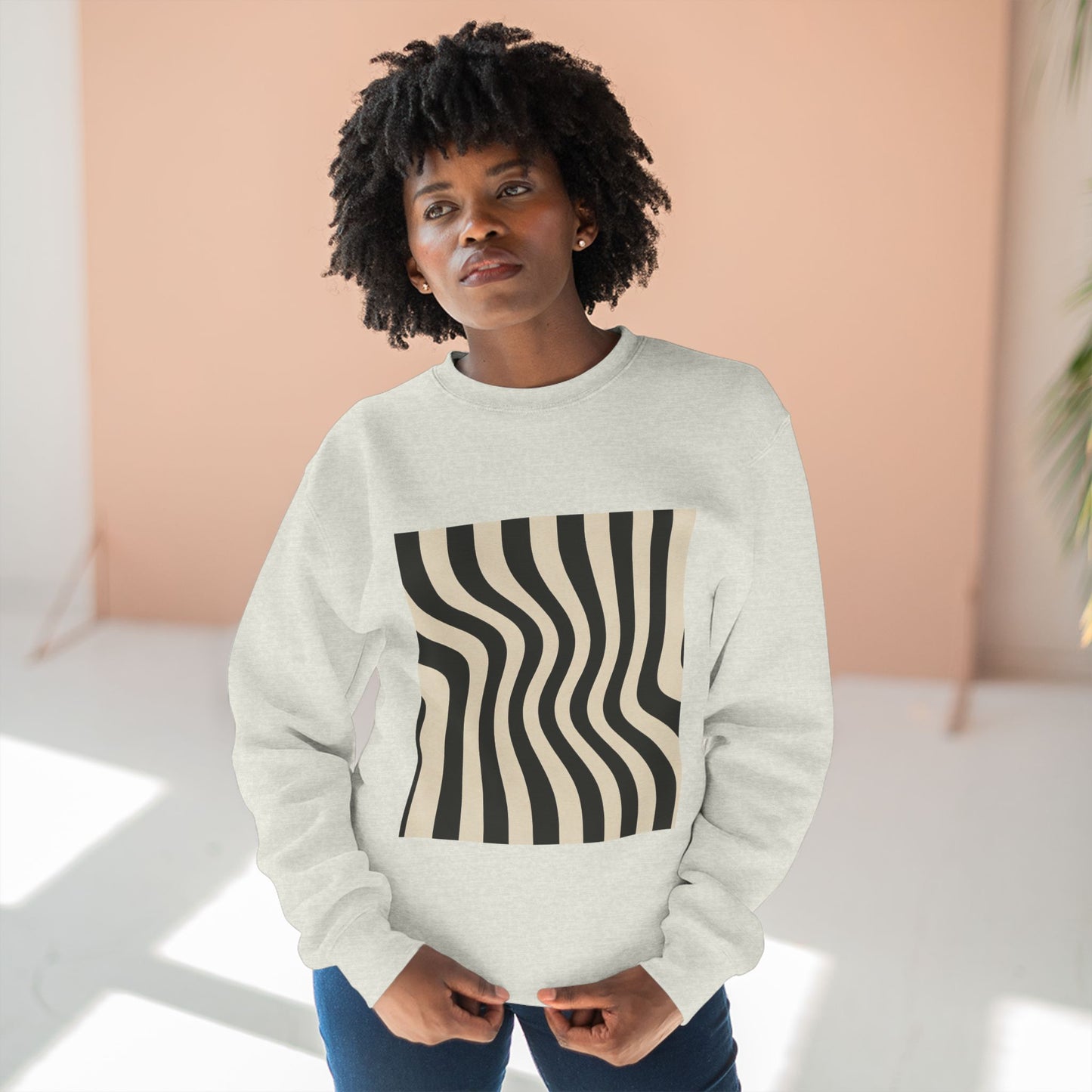 Minimalist Unisex Crewneck Sweatshirt, Art inspired, featuring an Op Art Style Design, Stylish & Trendy