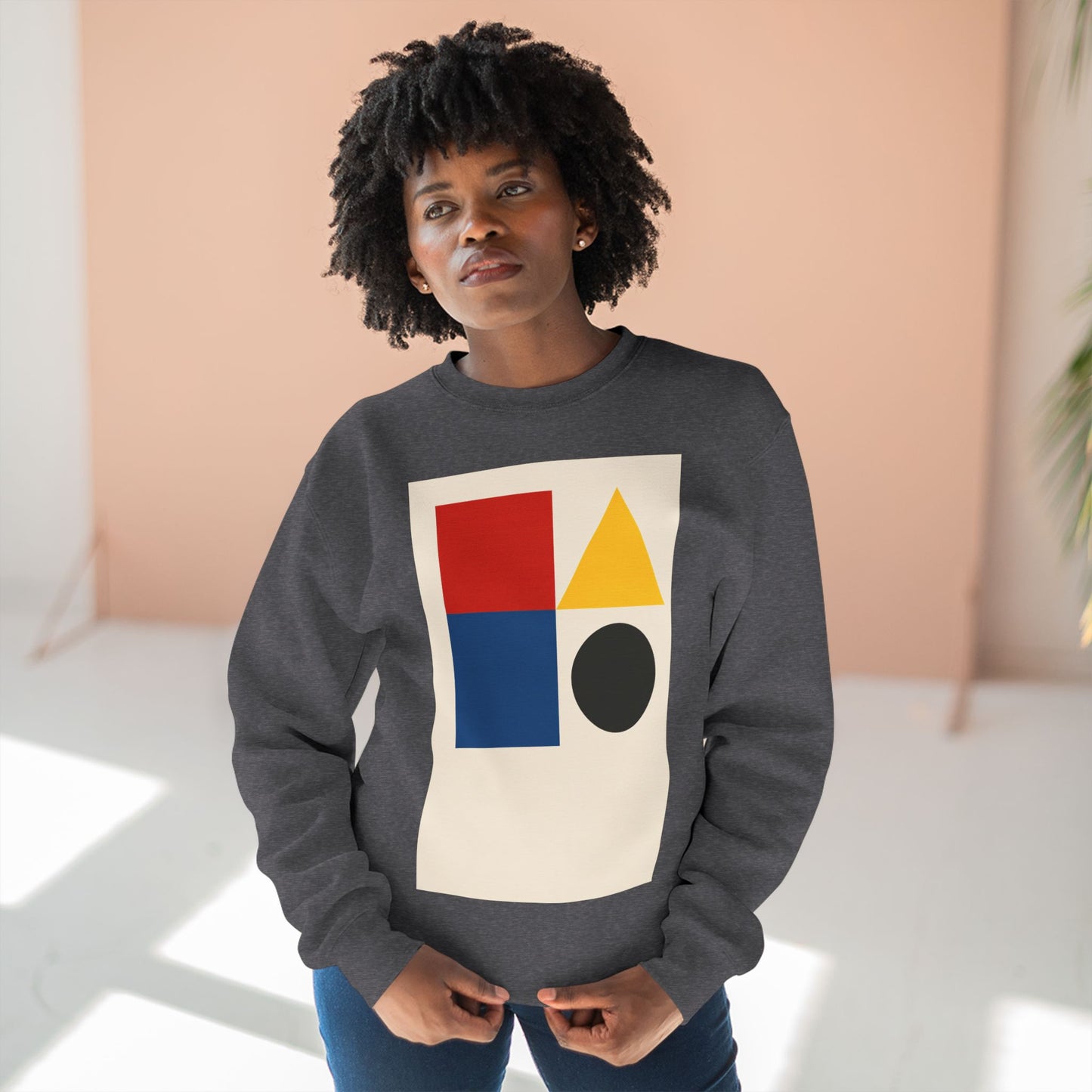 Fresh Unisex Crewneck Sweatshirt, Art inspired, featuring a Hard Edge Style Design. Cozy , Casual, Stylish & Trendy