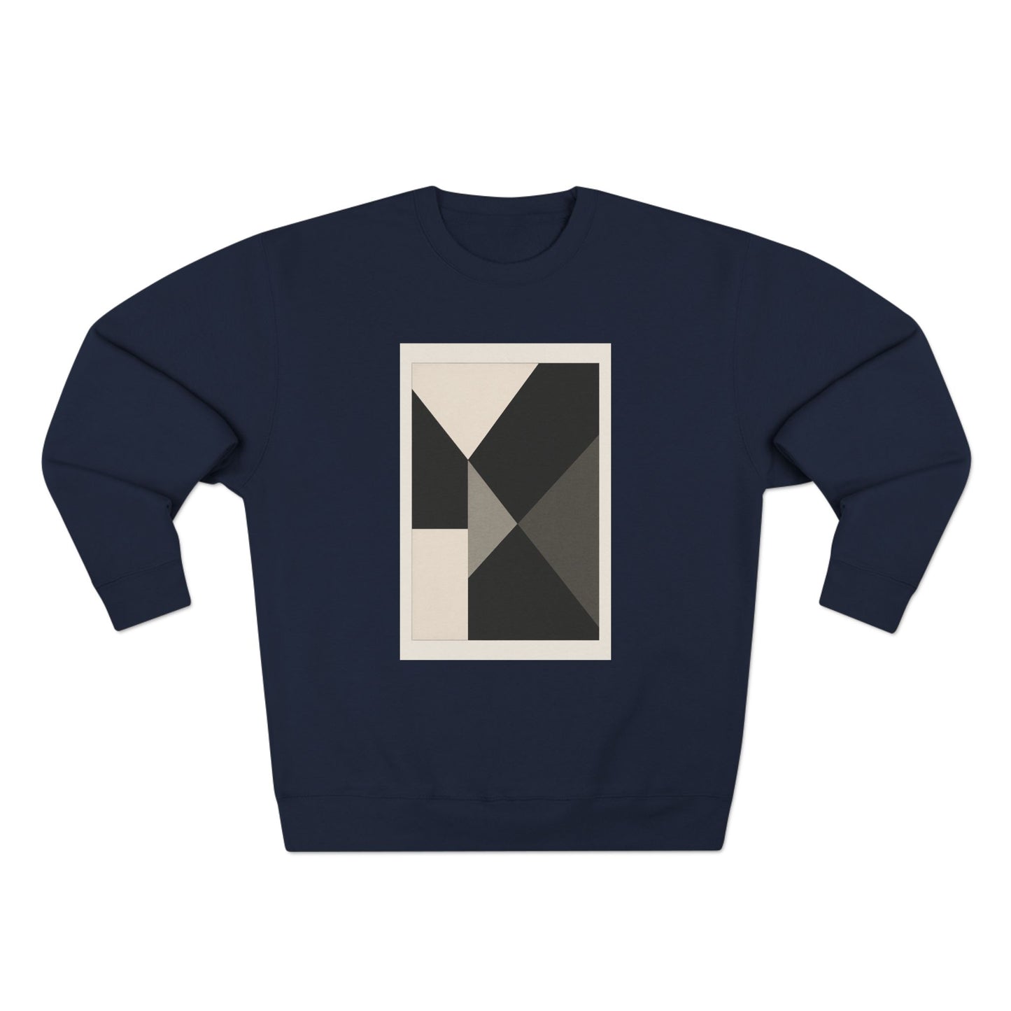 Modern Unisex Crewneck Sweatshirt, Art inspired, featuring a Hard Edge Monochromatic Design, Casual & Stylish
