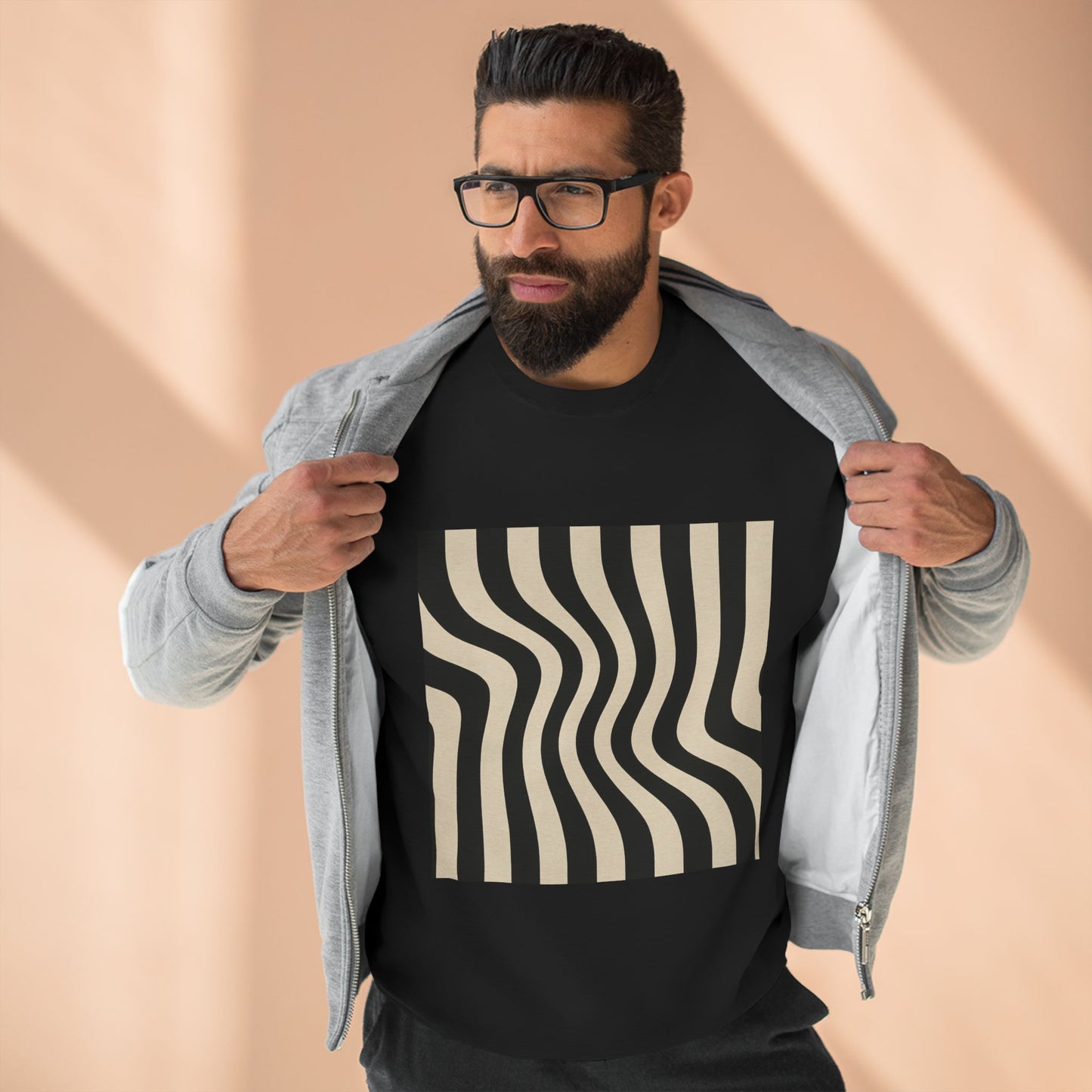 Minimalist Unisex Crewneck Sweatshirt, Art inspired, featuring an Op Art Style Design, Stylish & Trendy