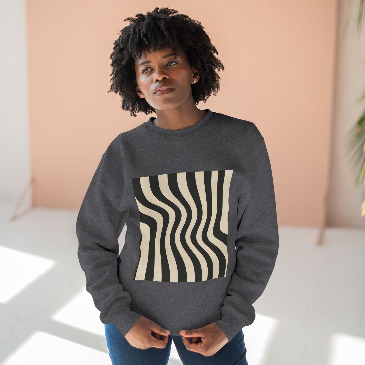 Minimalist Unisex Crewneck Sweatshirt, Art inspired, featuring an Op Art Style Design, Stylish & Trendy