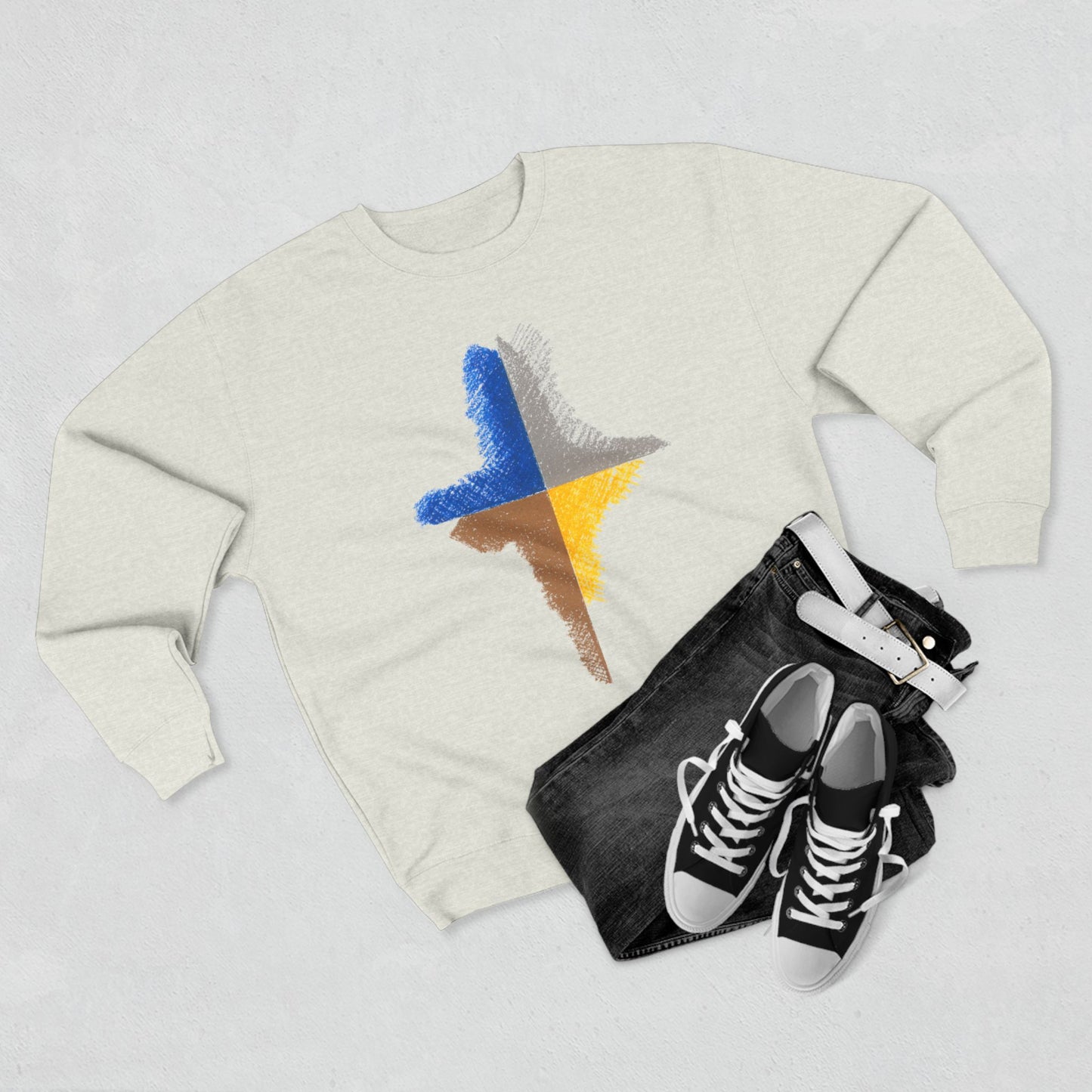 Trendy Unisex Crewneck Sweatshirt, Art inspired, featuring an Abstract Design, Fresh & Stylish
