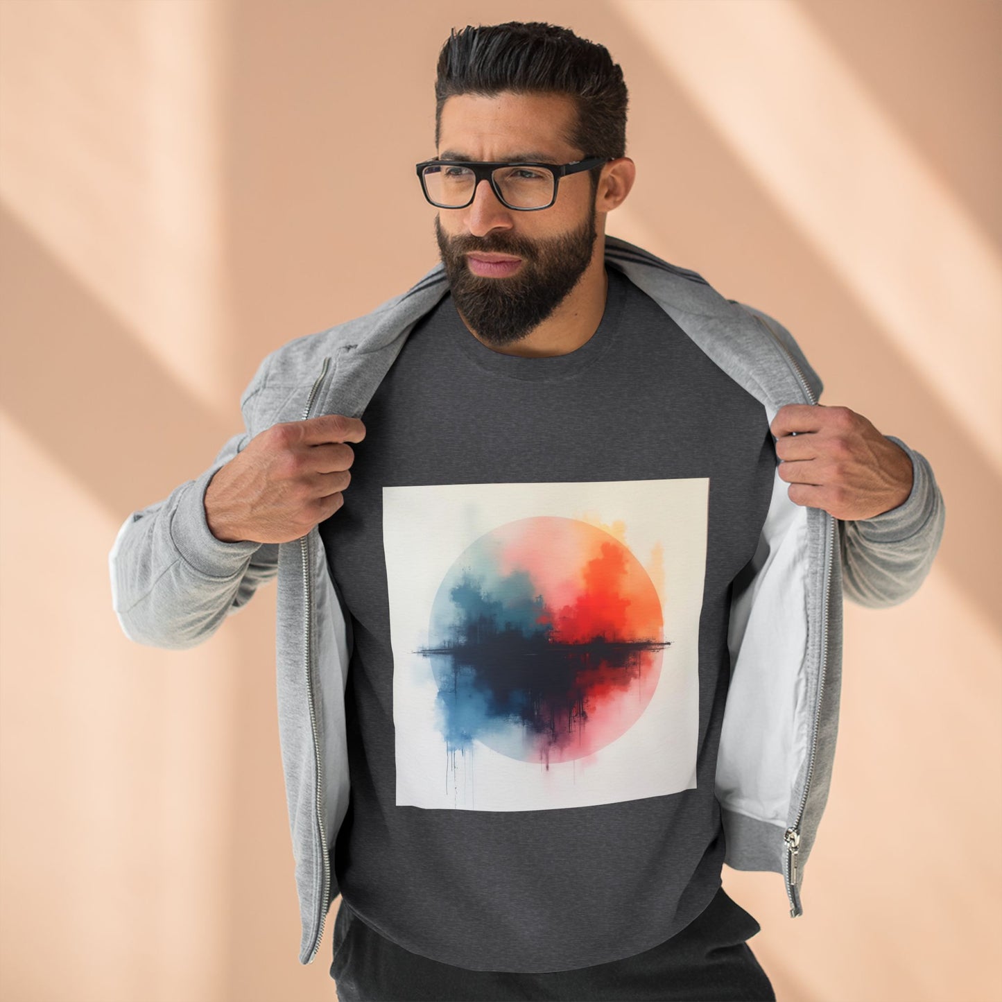 Casual Unisex Crewneck Sweatshirt, Art inspired, featuring a Colorful Abstract Design, Cozy & Stylish