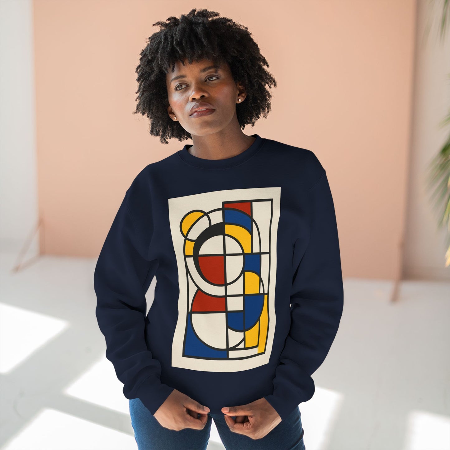 Sophisticated Unisex Crewneck Sweatshirt, Art inspired, featuring a Bauhaus inspired Design, Trendy & Stylish