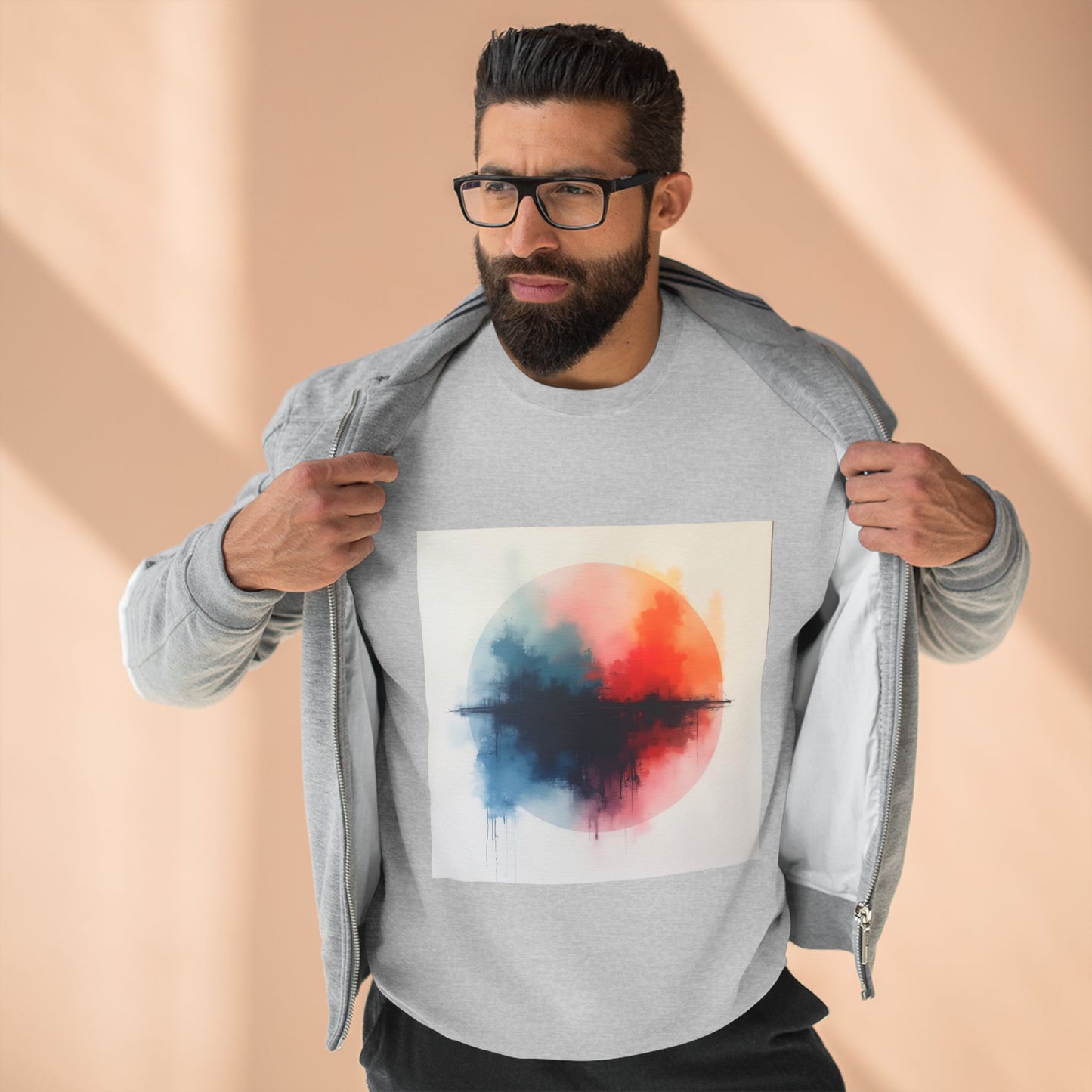Casual Unisex Crewneck Sweatshirt, Art inspired, featuring a Colorful Abstract Design, Cozy & Stylish
