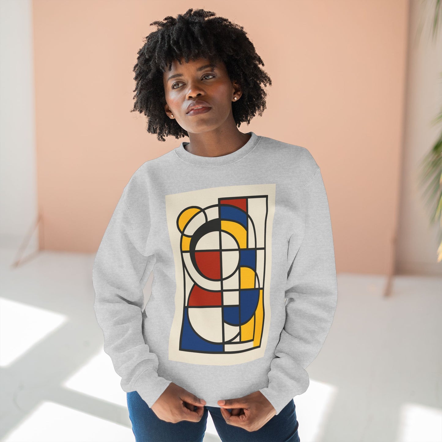 Sophisticated Unisex Crewneck Sweatshirt, Art inspired, featuring a Bauhaus inspired Design, Trendy & Stylish