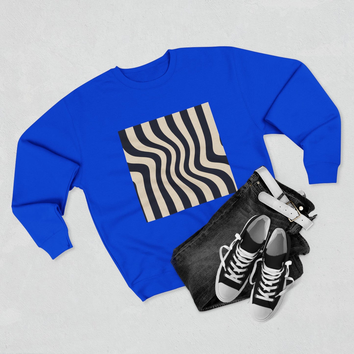 Minimalist Unisex Crewneck Sweatshirt, Art inspired, featuring an Op Art Style Design, Stylish & Trendy