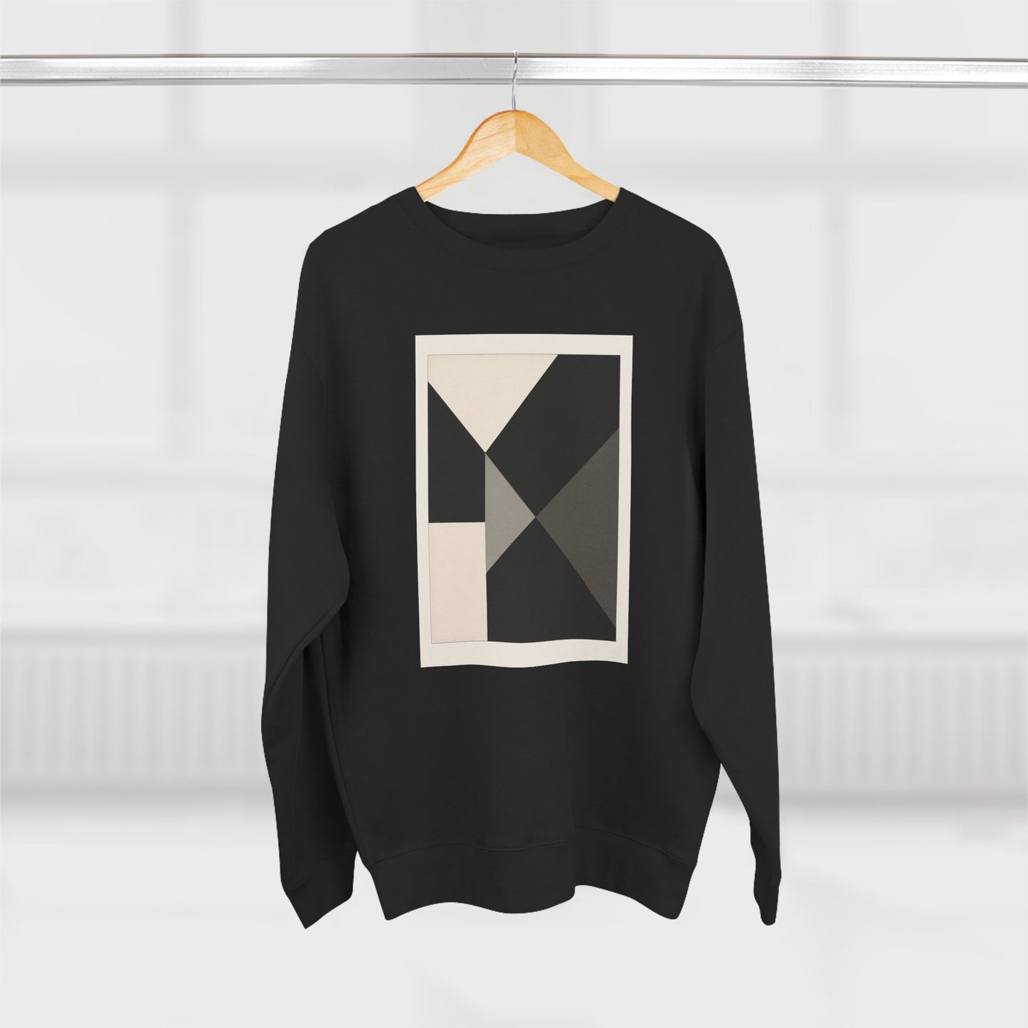Modern Unisex Crewneck Sweatshirt, Art inspired, featuring a Hard Edge Monochromatic Design, Casual & Stylish