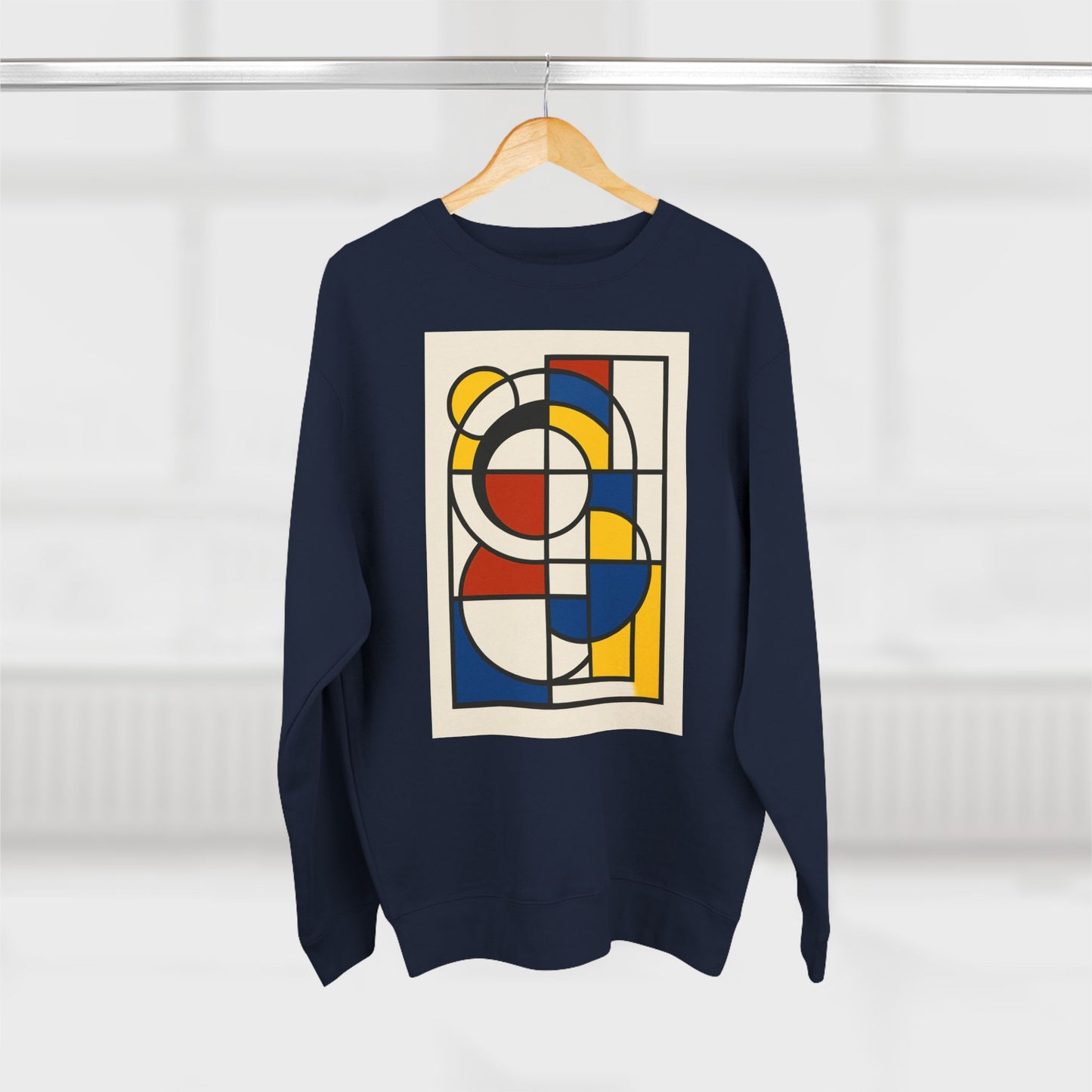 Sophisticated Unisex Crewneck Sweatshirt, Art inspired, featuring a Bauhaus inspired Design, Trendy & Stylish