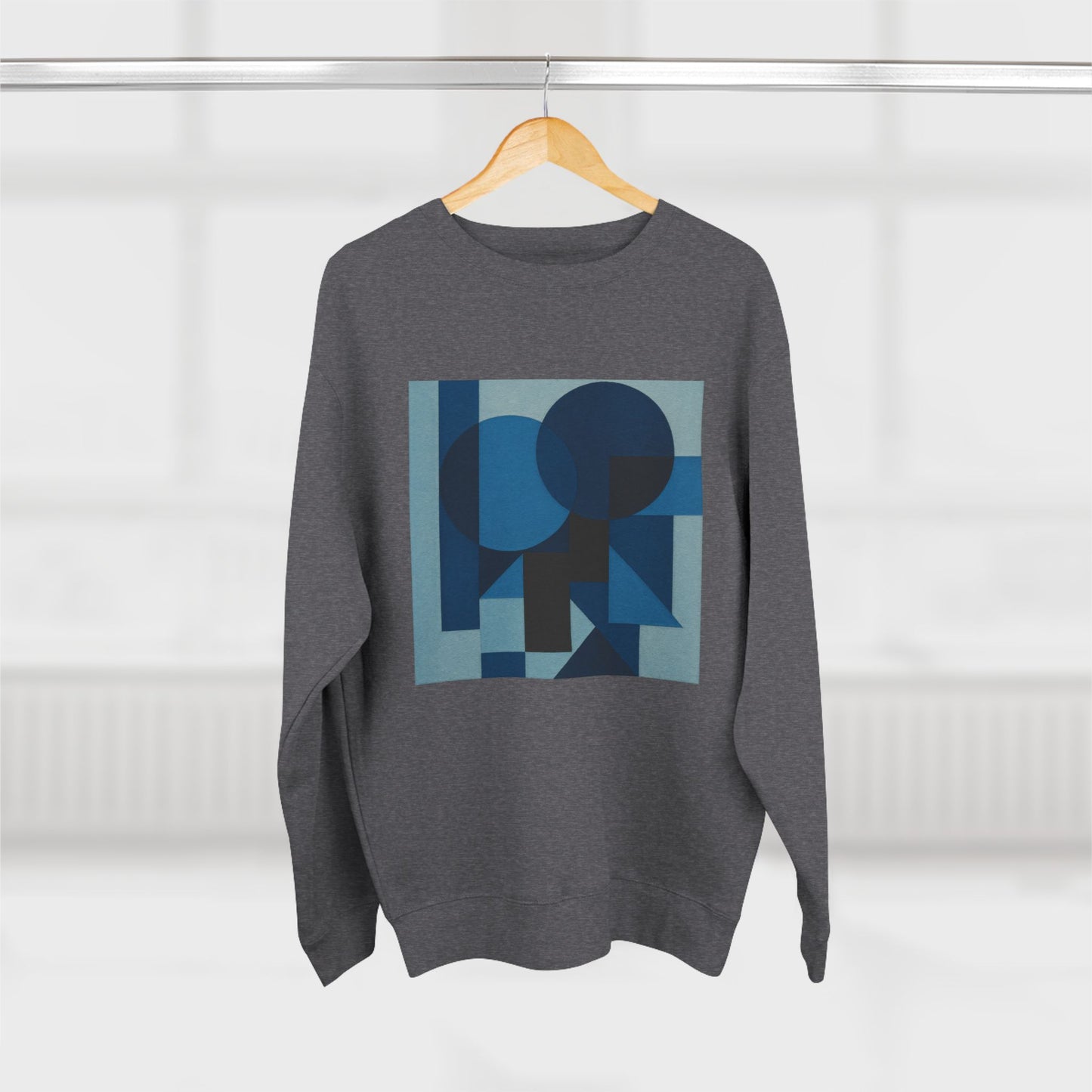 Stylish Unisex Crewneck Sweatshirt, Art inspired, featuring a Monochromatic Design, blue tones, Casual & Trendy