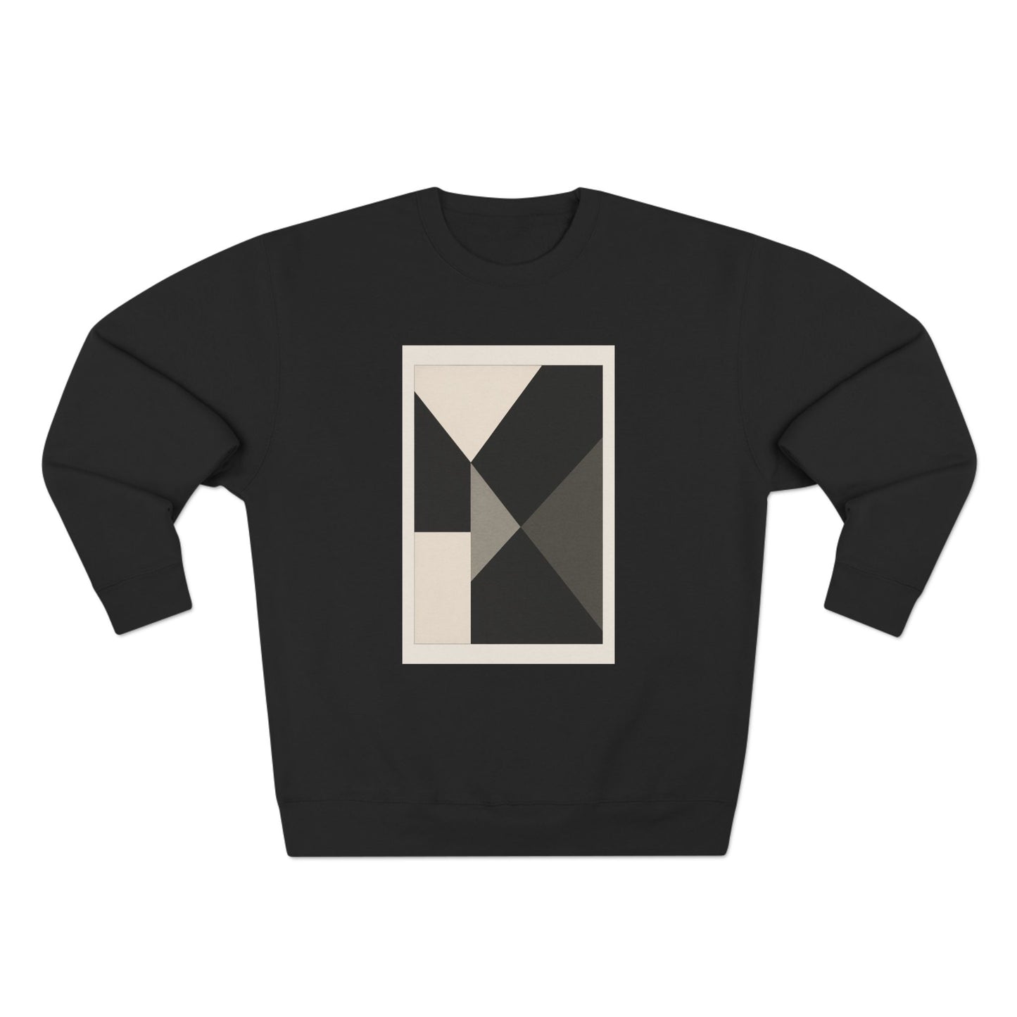 Modern Unisex Crewneck Sweatshirt, Art inspired, featuring a Hard Edge Monochromatic Design, Casual & Stylish