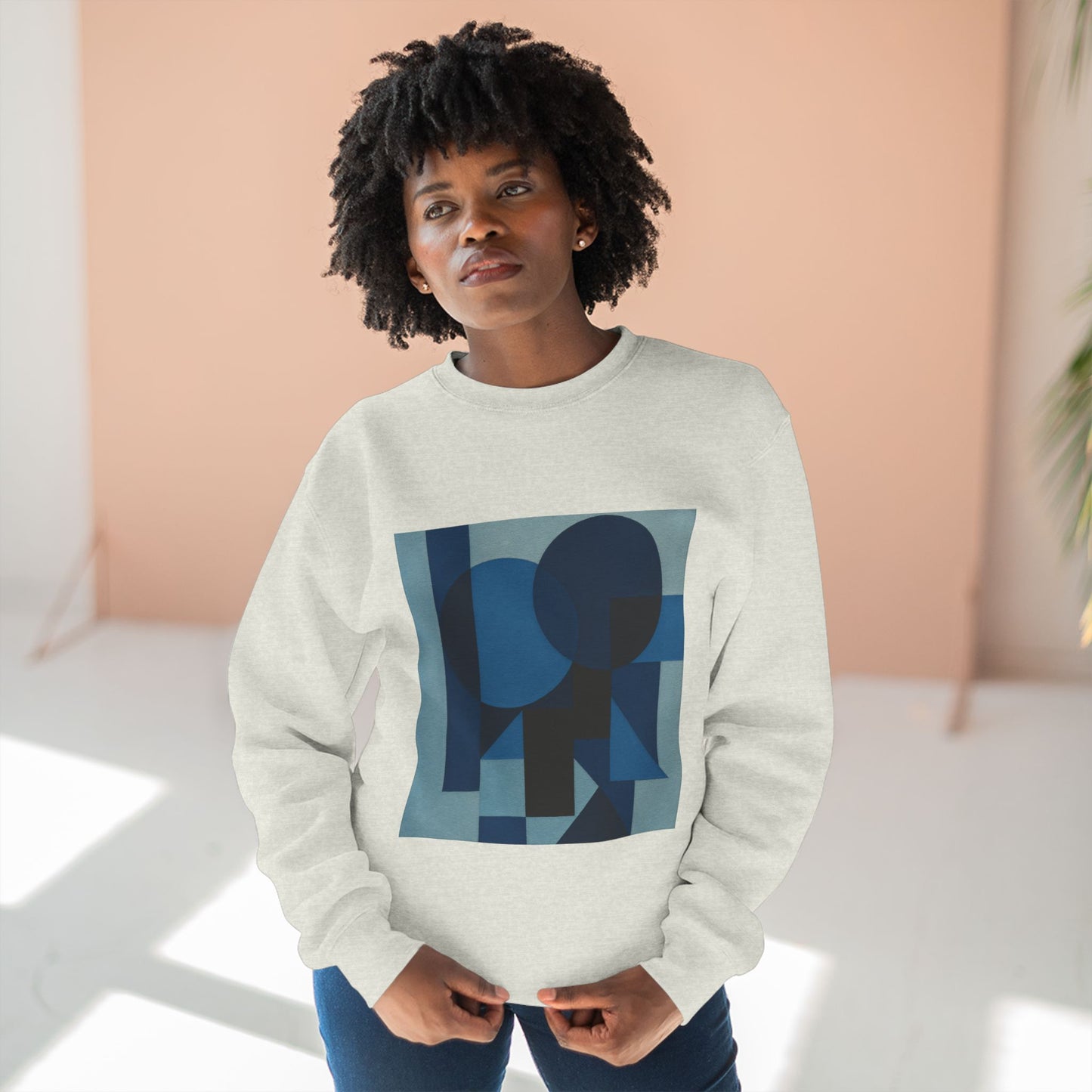 Stylish Unisex Crewneck Sweatshirt, Art inspired, featuring a Monochromatic Design, blue tones, Casual & Trendy