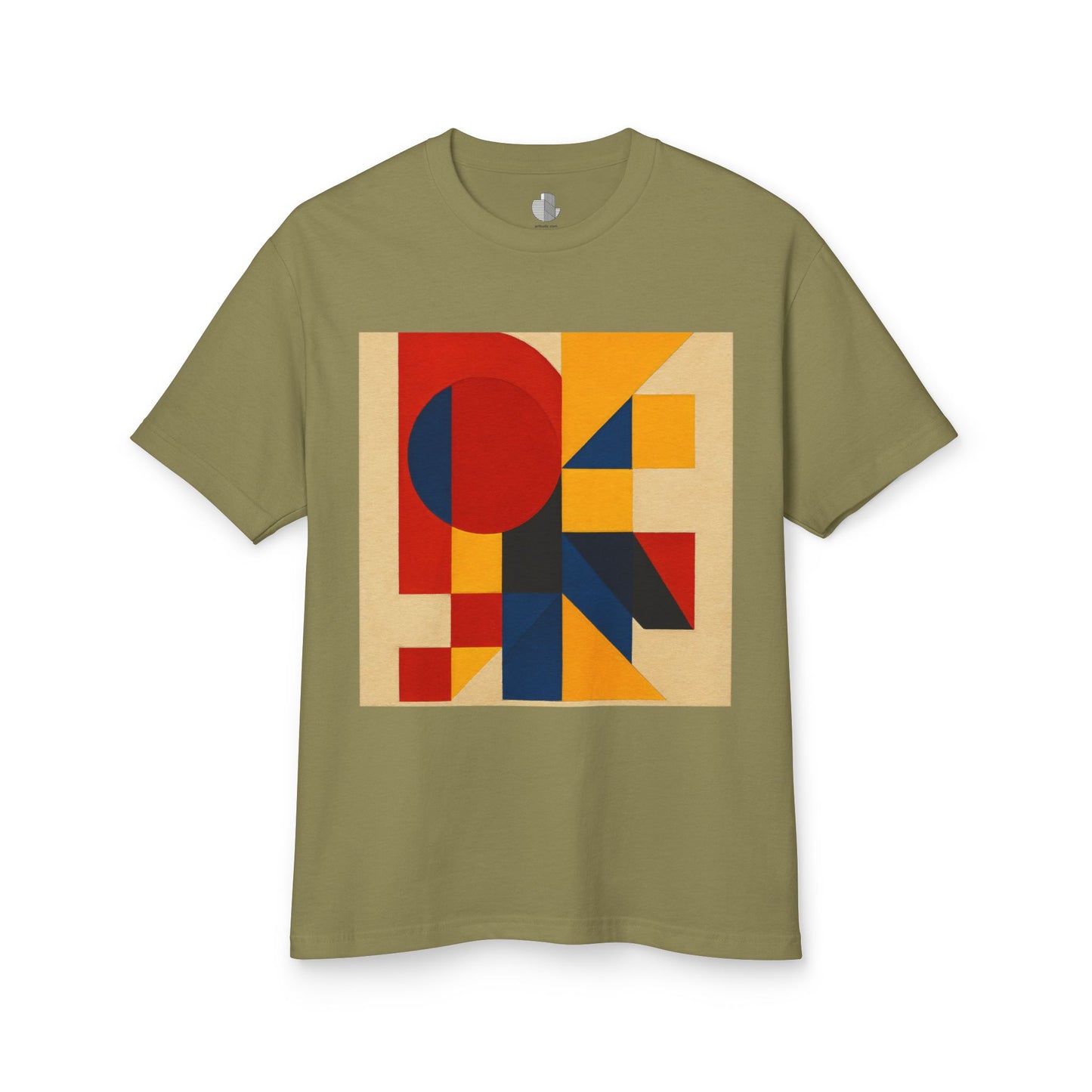 T-Shirt Abstract Art inspired, featuring a Primary Colors Design, Unisex Tee
