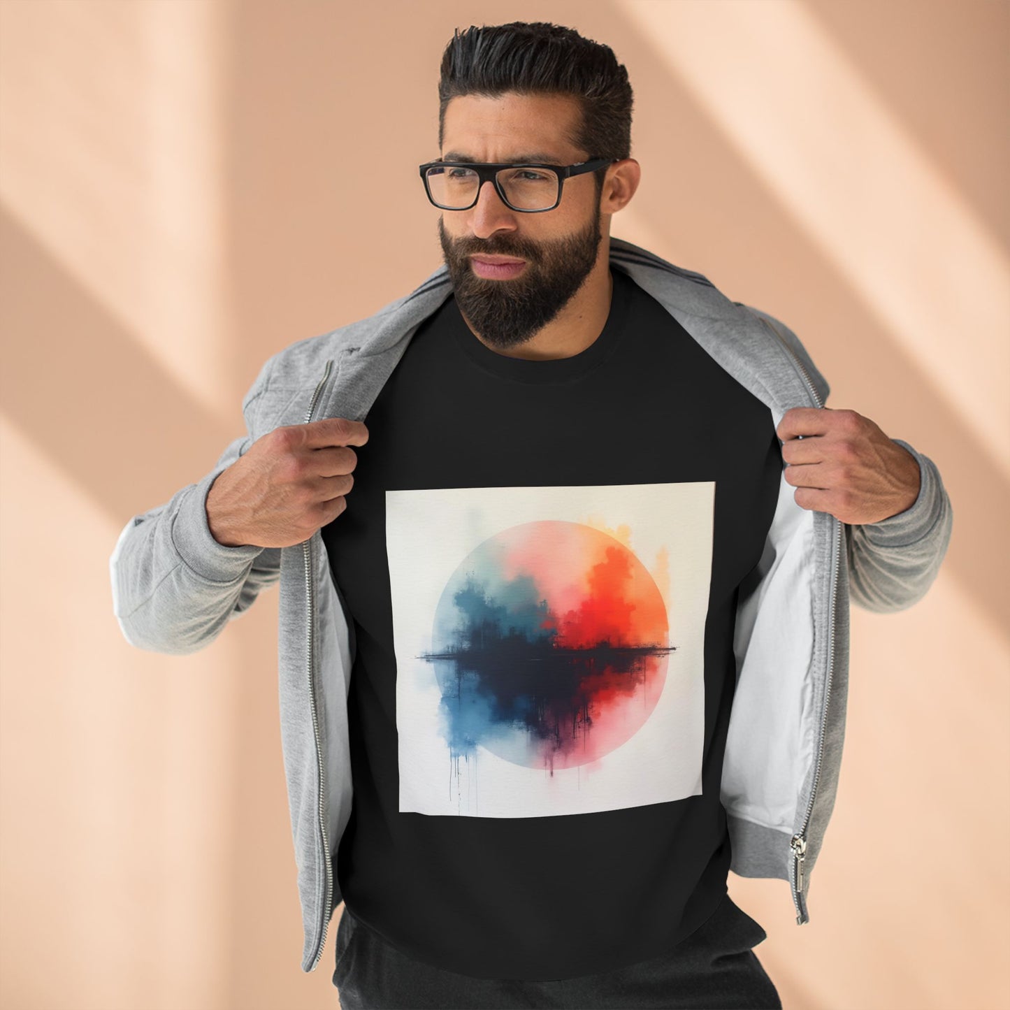 Casual Unisex Crewneck Sweatshirt, Art inspired, featuring a Colorful Abstract Design, Cozy & Stylish
