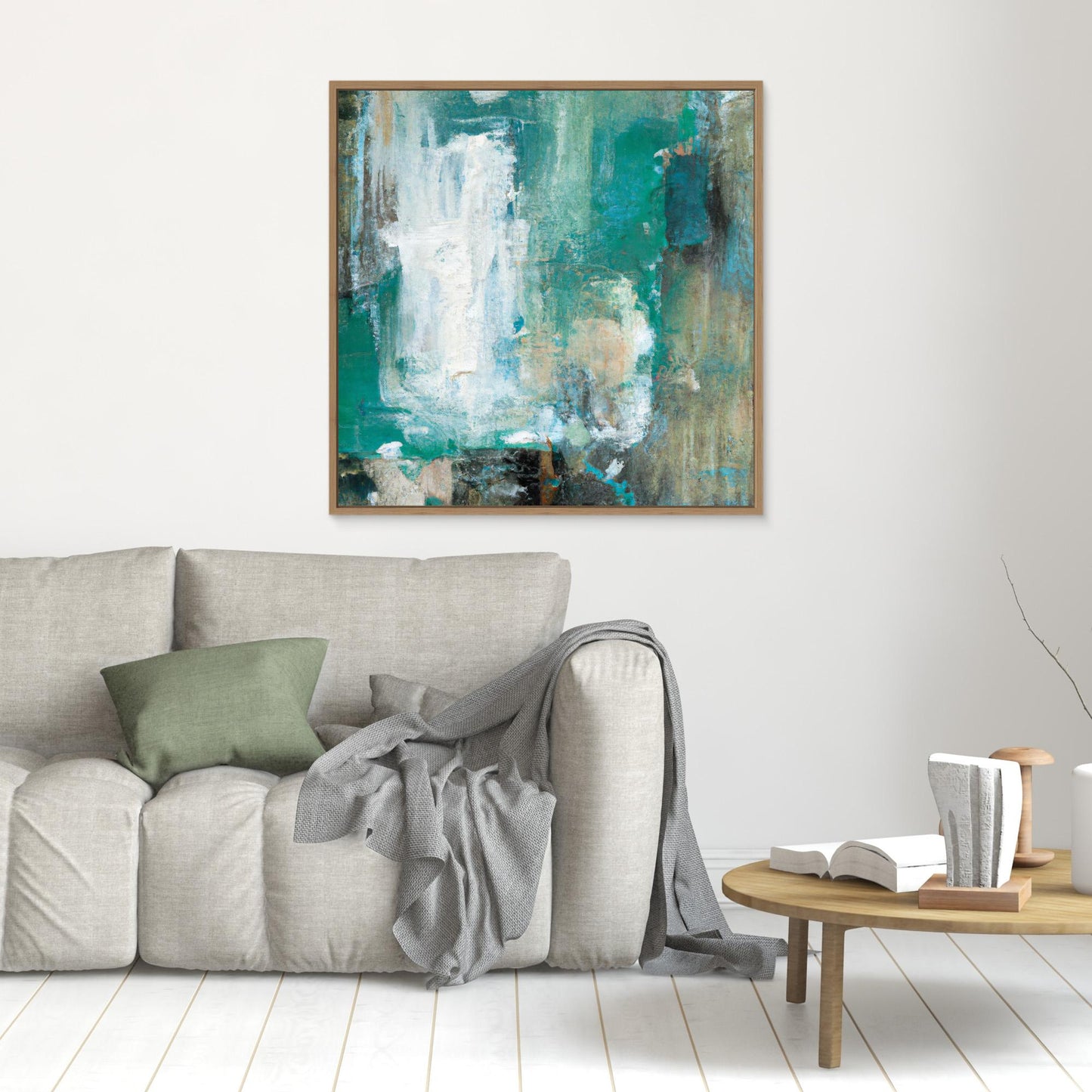 Whispers of Turquoise - Expressionist Abstract Art Print with Action Painting Echoes