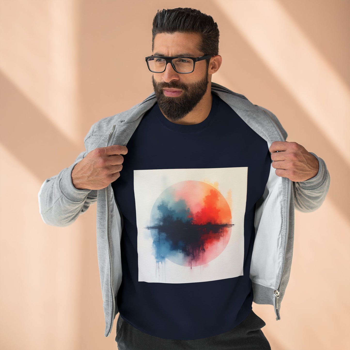 Casual Unisex Crewneck Sweatshirt, Art inspired, featuring a Colorful Abstract Design, Cozy & Stylish