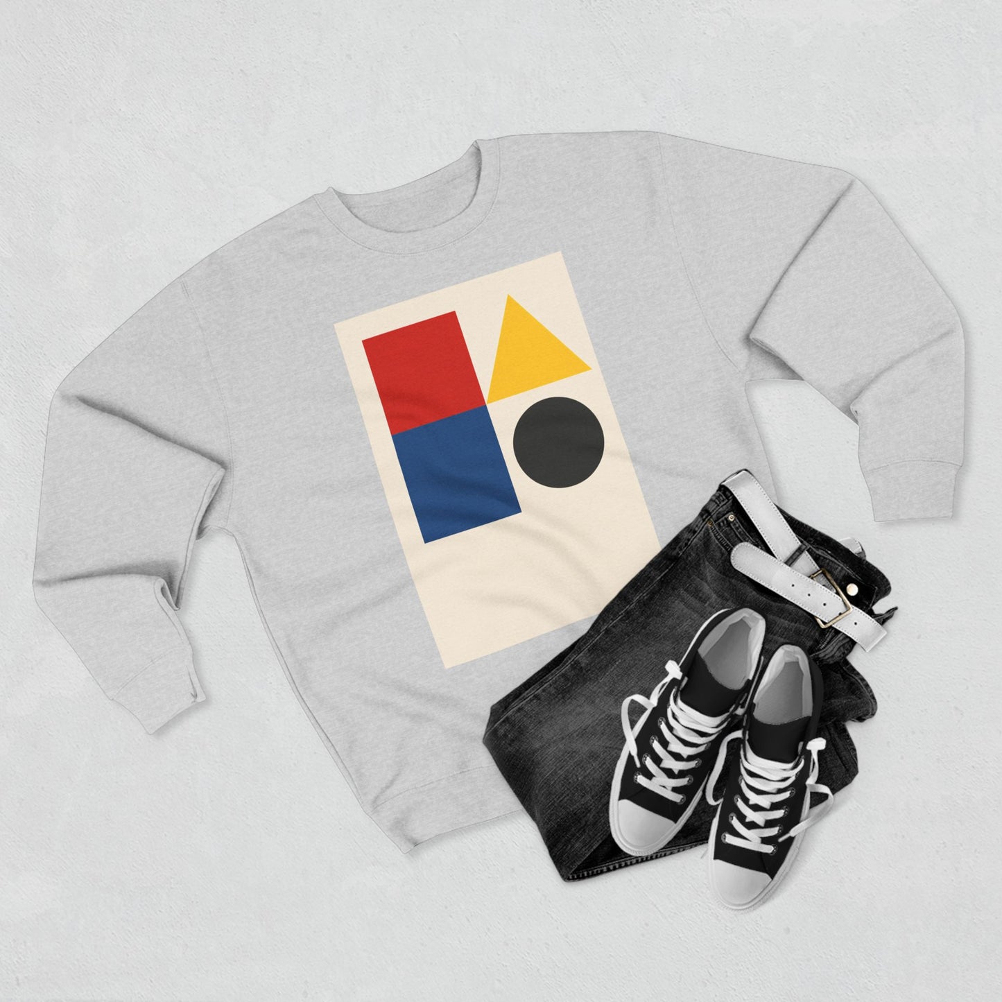 Fresh Unisex Crewneck Sweatshirt, Art inspired, featuring a Hard Edge Style Design. Cozy , Casual, Stylish & Trendy