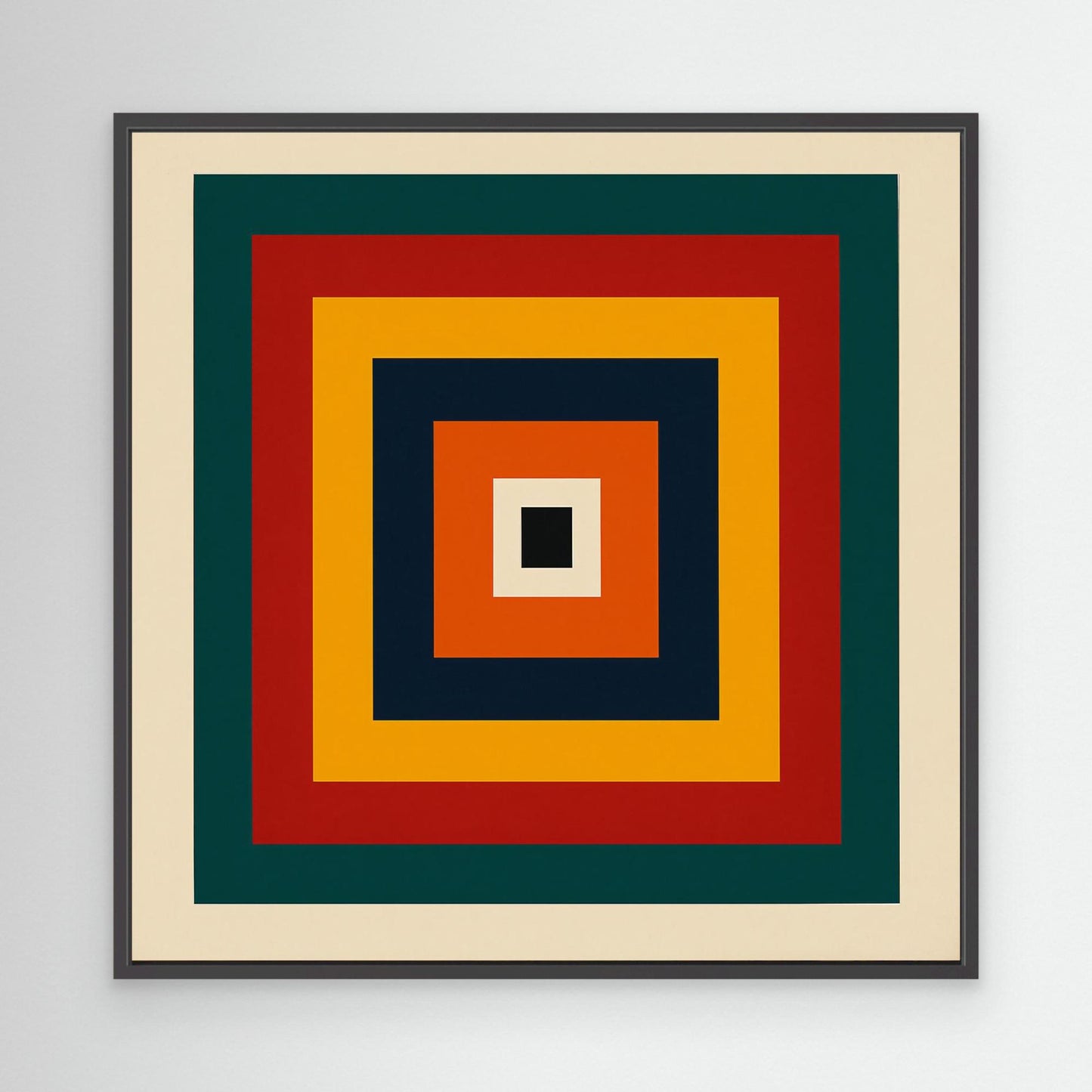 Center of Gravity - Hard-edge minimalism geometric abstraction with Bauhaus Albers color-study sensibility