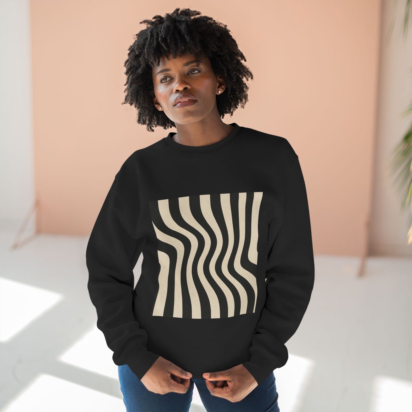 Minimalist Unisex Crewneck Sweatshirt, Art inspired, featuring an Op Art Style Design, Stylish & Trendy