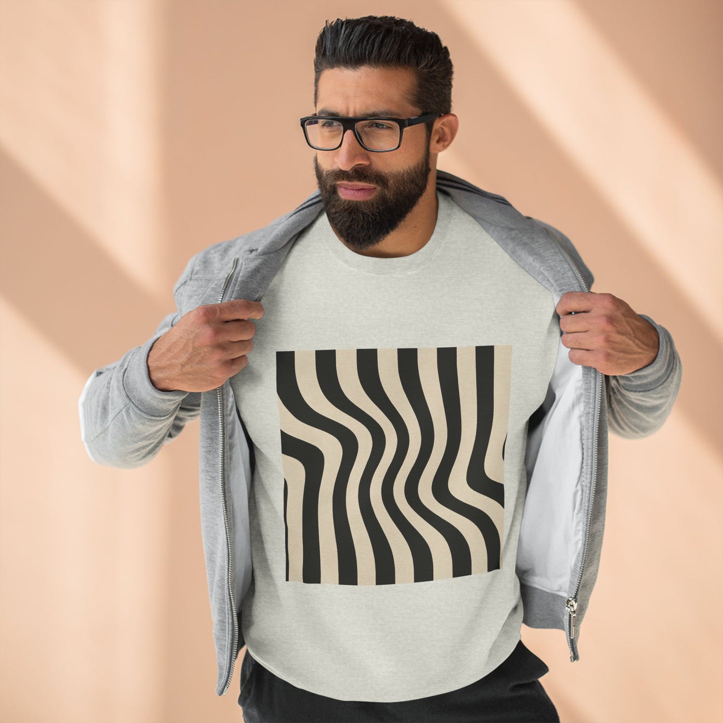 Minimalist Unisex Crewneck Sweatshirt, Art inspired, featuring an Op Art Style Design, Stylish & Trendy
