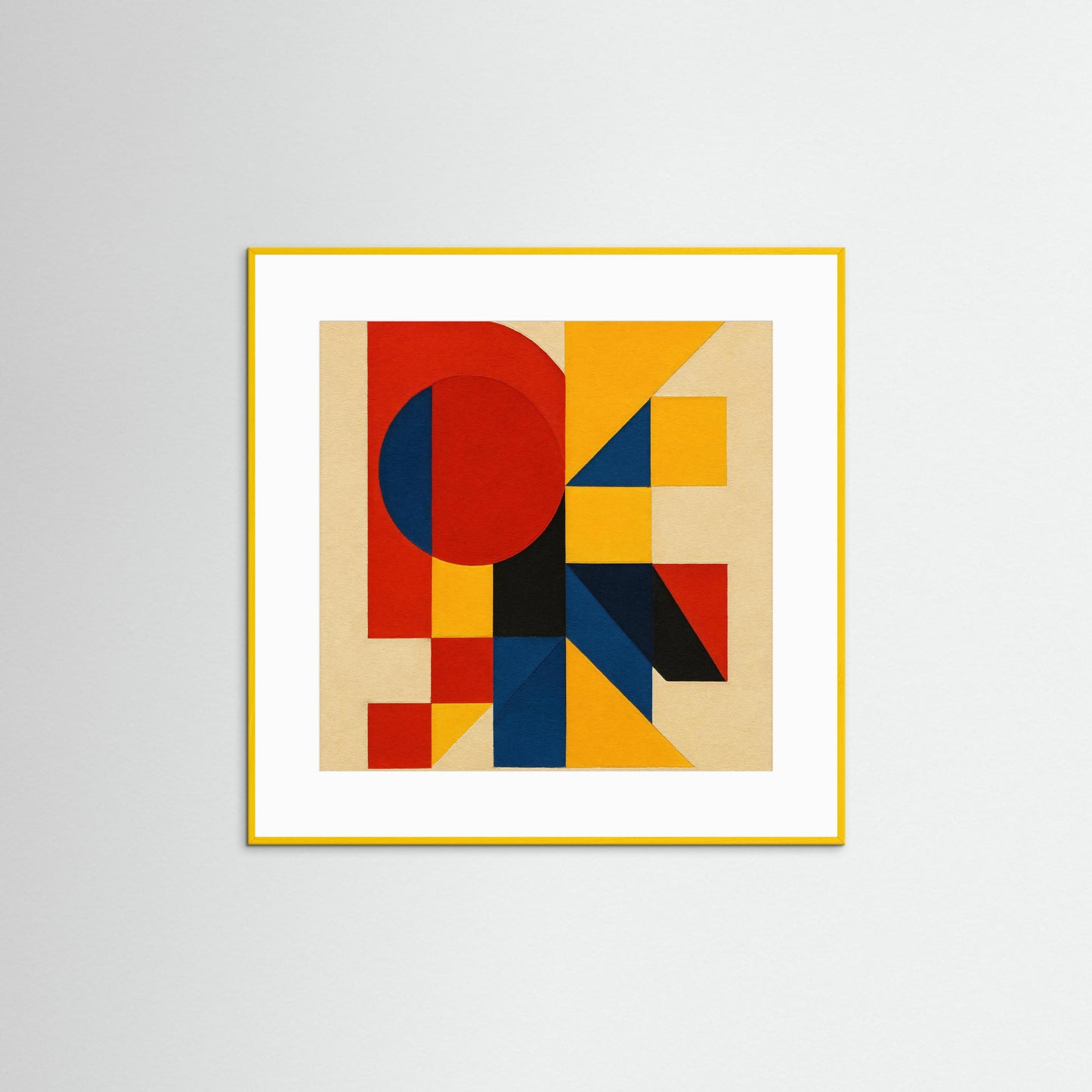 Primary Construct - Bauhaus Echoes Study in a Geometric Abstraction Art Print