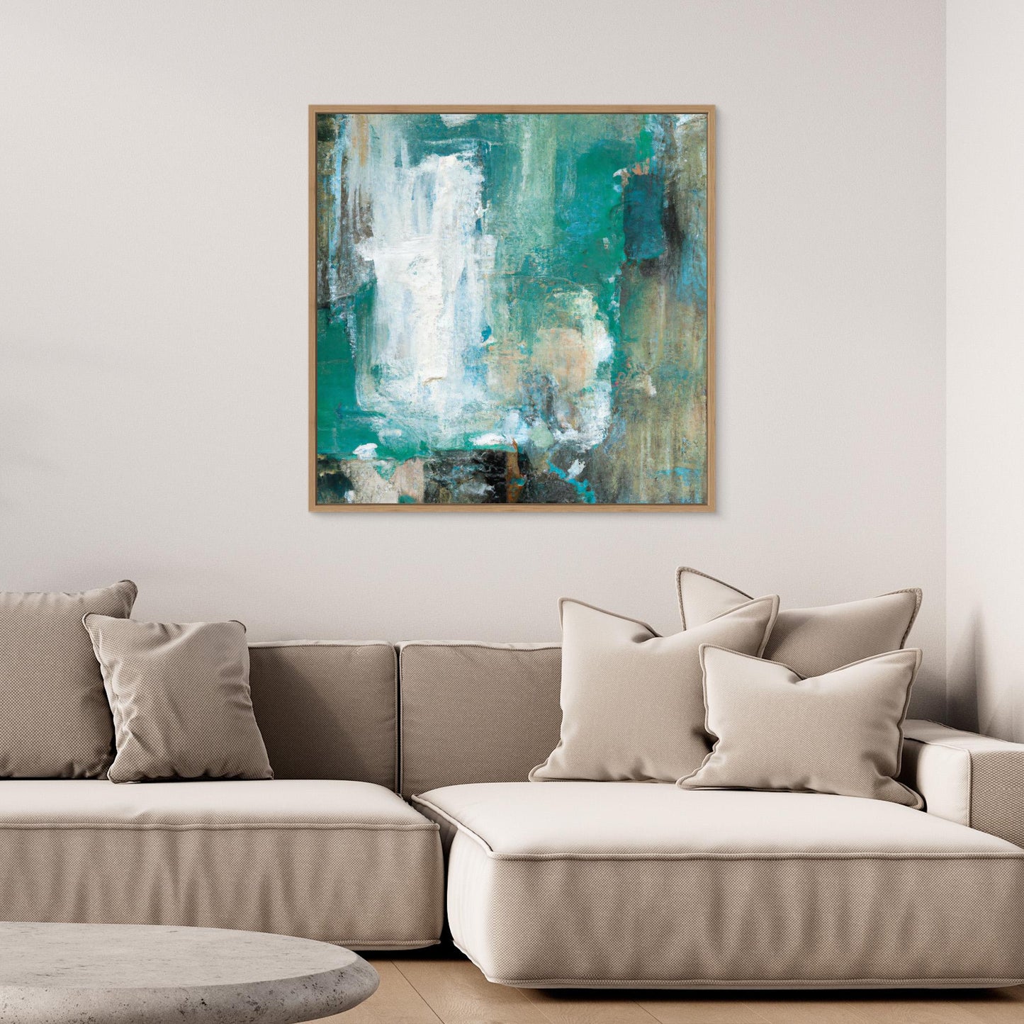 Whispers of Turquoise - Expressionist Abstract Art Print with Action Painting Echoes