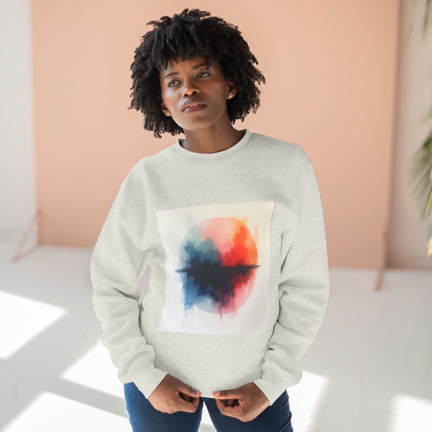 Casual Unisex Crewneck Sweatshirt, Art inspired, featuring a Colorful Abstract Design, Cozy & Stylish