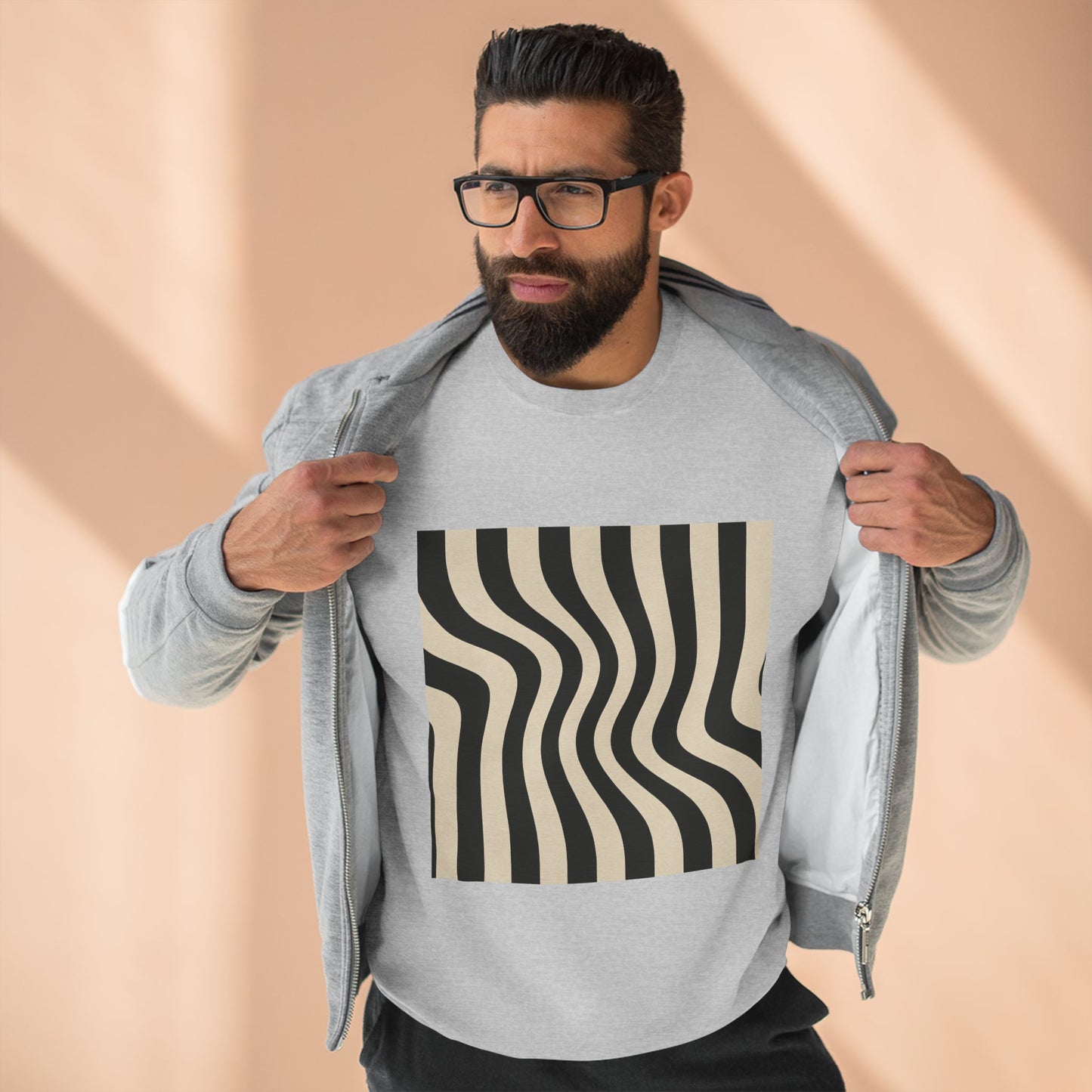 Minimalist Unisex Crewneck Sweatshirt, Art inspired, featuring an Op Art Style Design, Stylish & Trendy