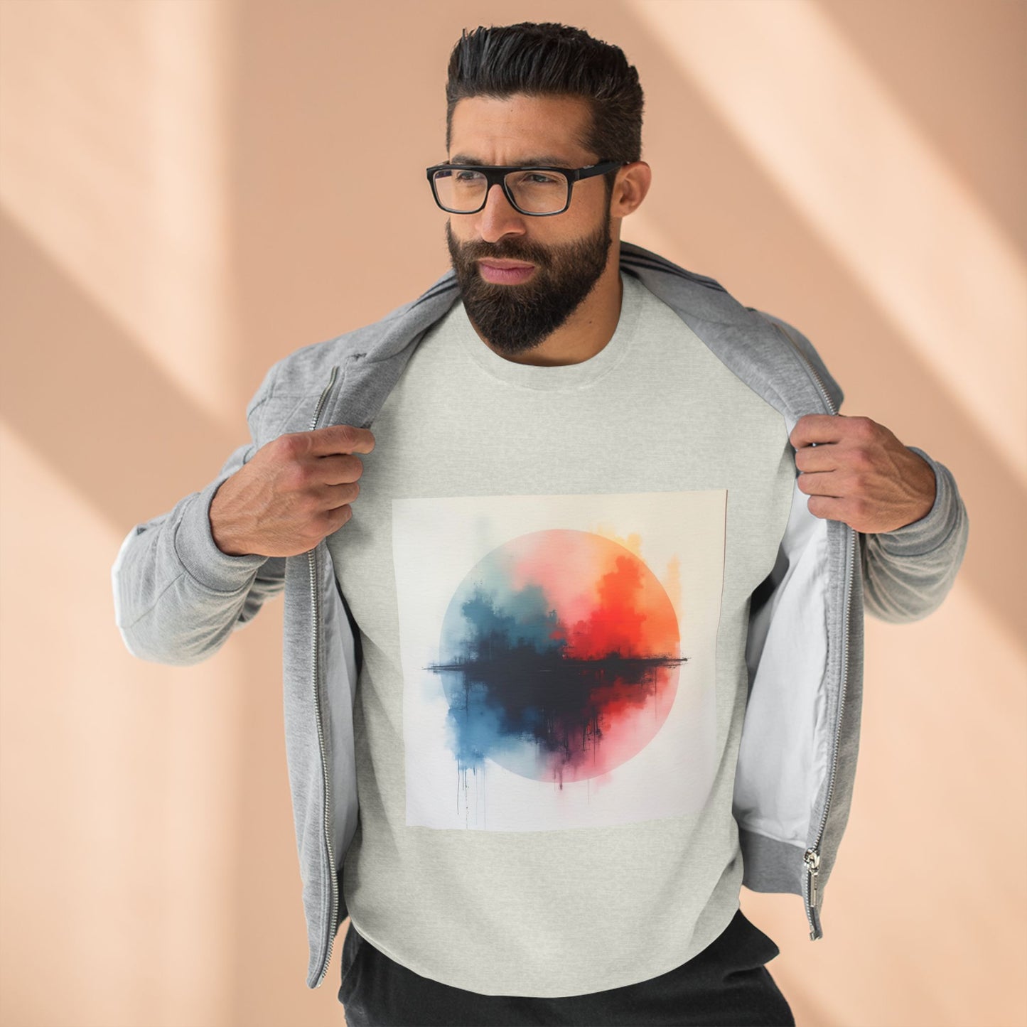 Casual Unisex Crewneck Sweatshirt, Art inspired, featuring a Colorful Abstract Design, Cozy & Stylish