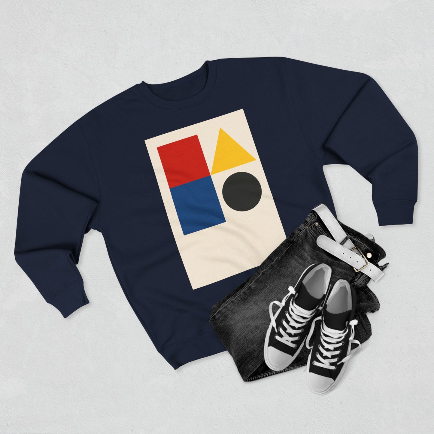 Fresh Unisex Crewneck Sweatshirt, Art inspired, featuring a Hard Edge Style Design. Cozy , Casual, Stylish & Trendy