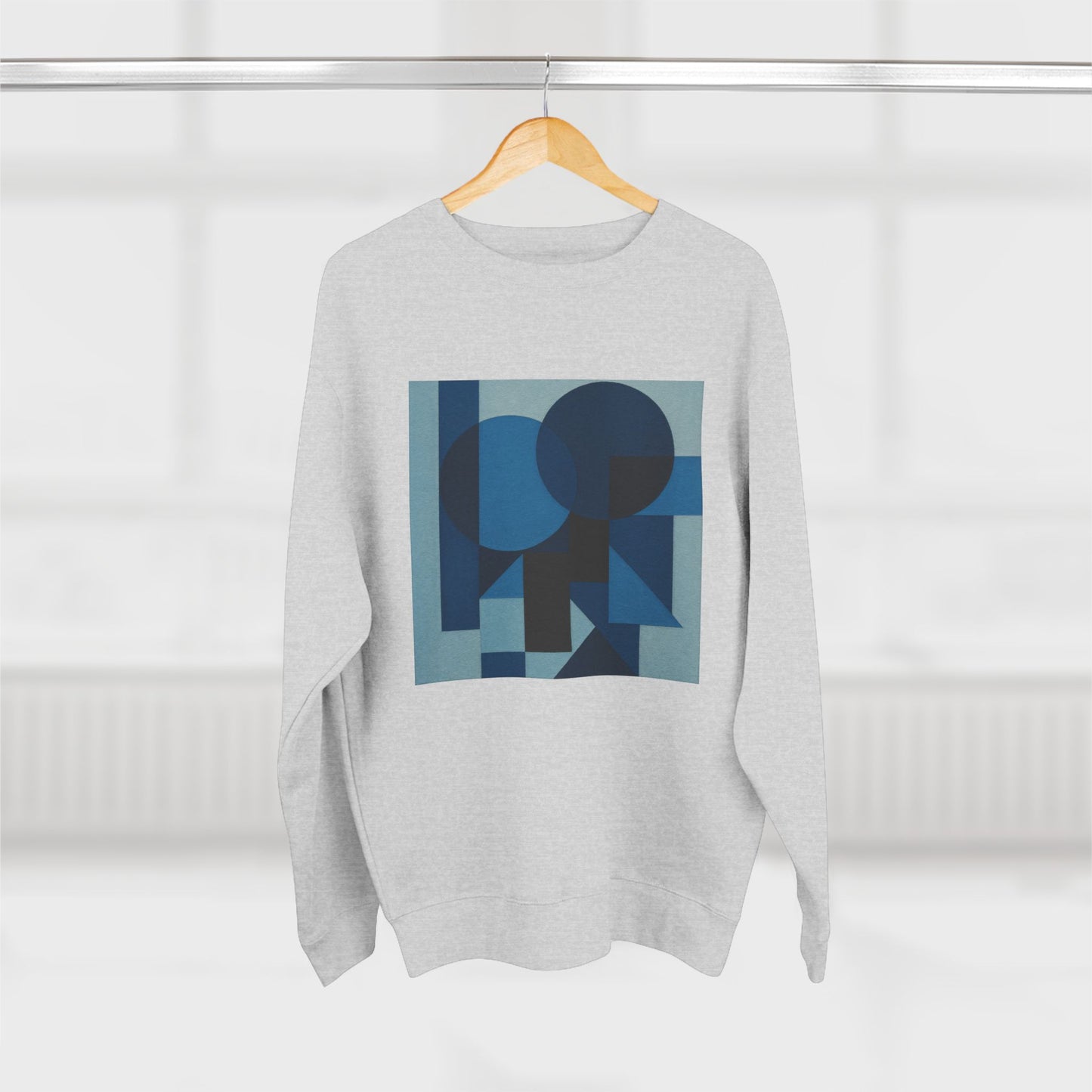 Stylish Unisex Crewneck Sweatshirt, Art inspired, featuring a Monochromatic Design, blue tones, Casual & Trendy