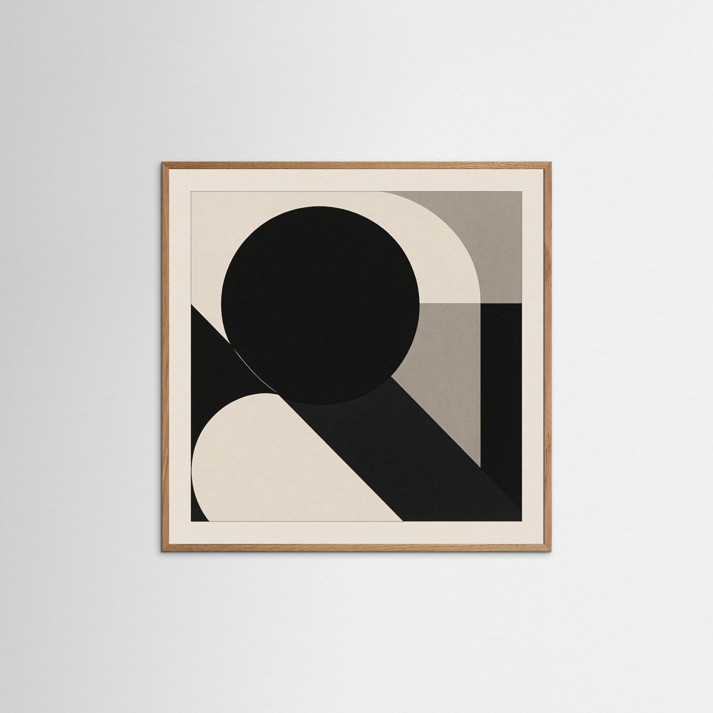 Eclipse Geometry - Minimalist Geometric Abstraction Art Print / Bauhaus-inspired Design