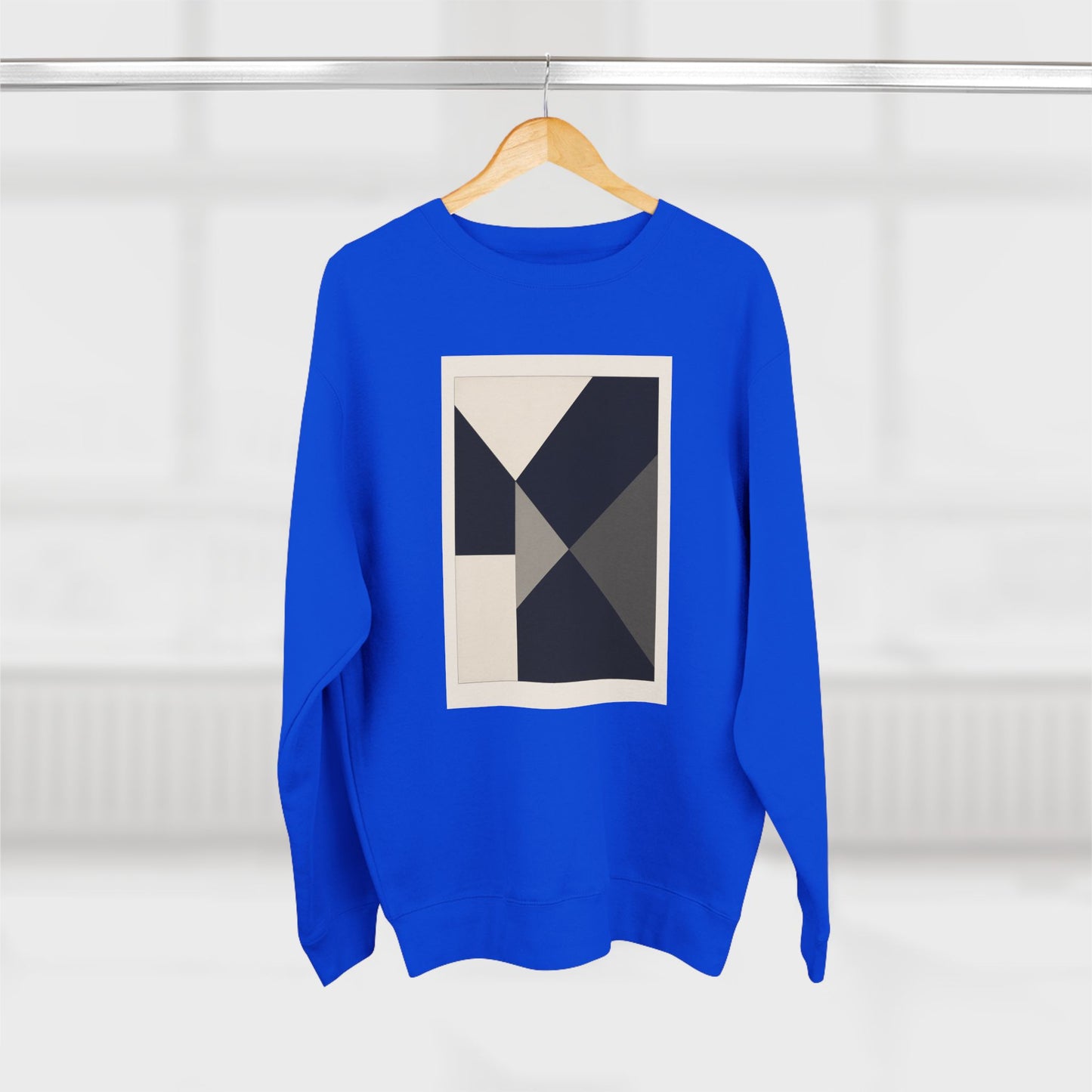 Modern Unisex Crewneck Sweatshirt, Art inspired, featuring a Hard Edge Monochromatic Design, Casual & Stylish