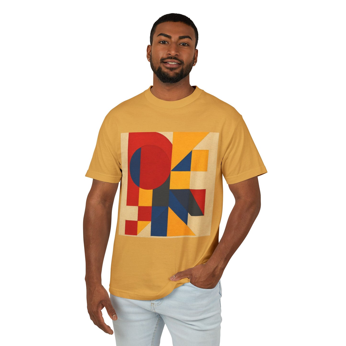 T-Shirt Abstract Art inspired, featuring a Primary Colors Design, Unisex Tee