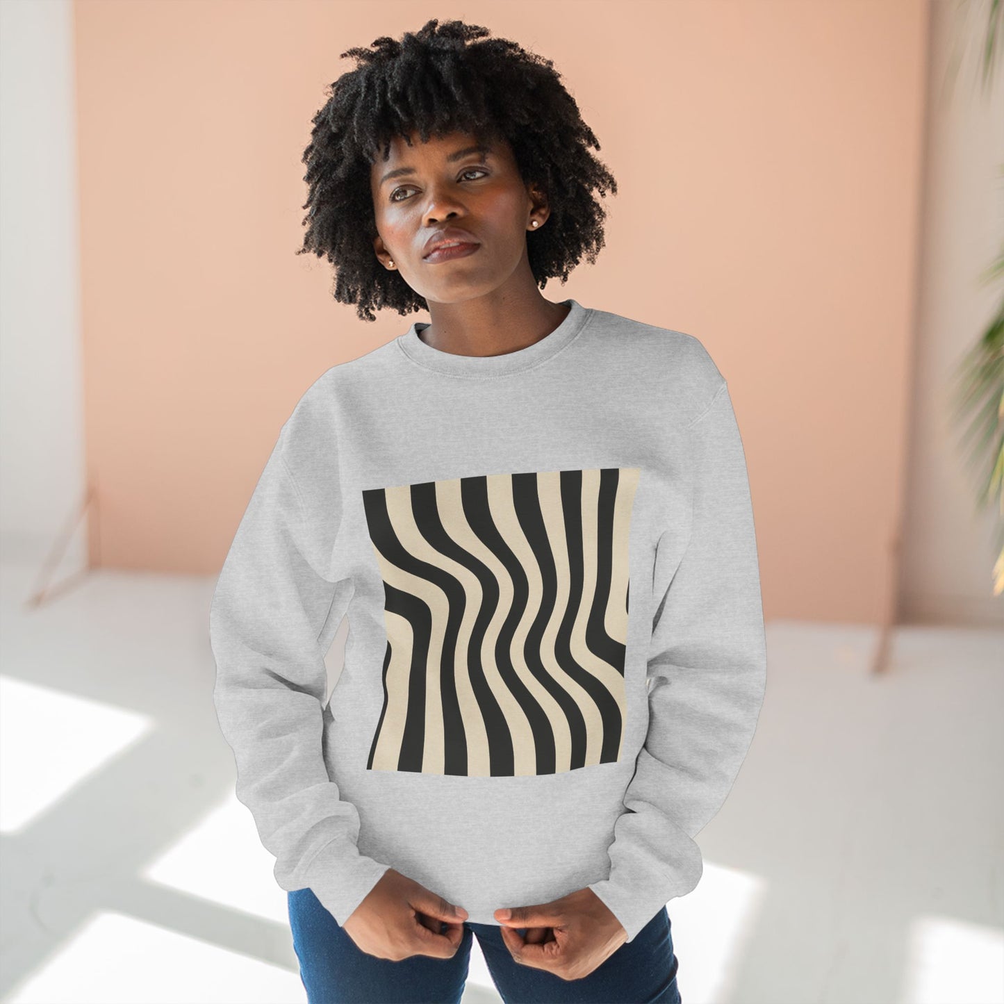 Minimalist Unisex Crewneck Sweatshirt, Art inspired, featuring an Op Art Style Design, Stylish & Trendy