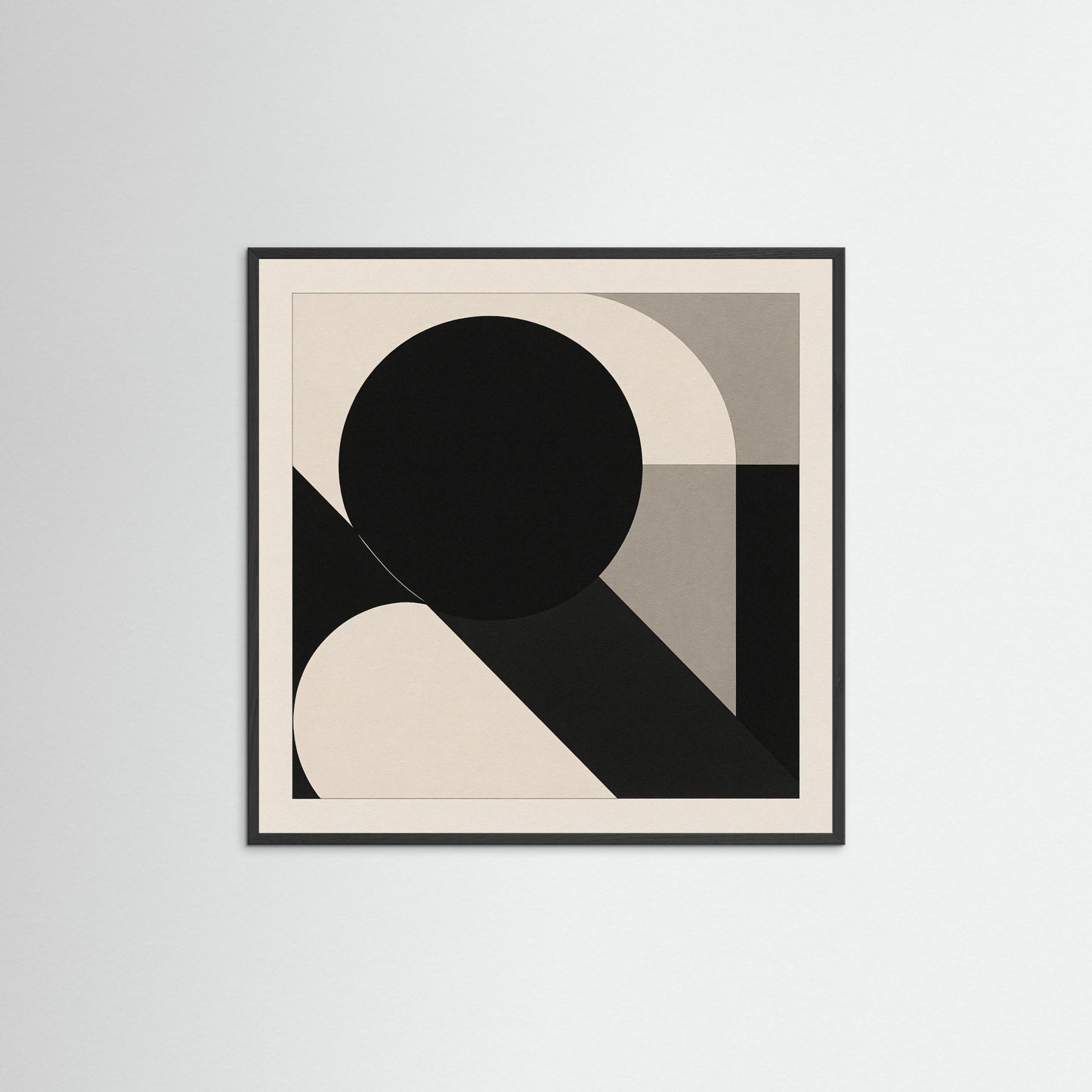 Eclipse Geometry - Minimalist Geometric Abstraction Art Print / Bauhaus-inspired Design