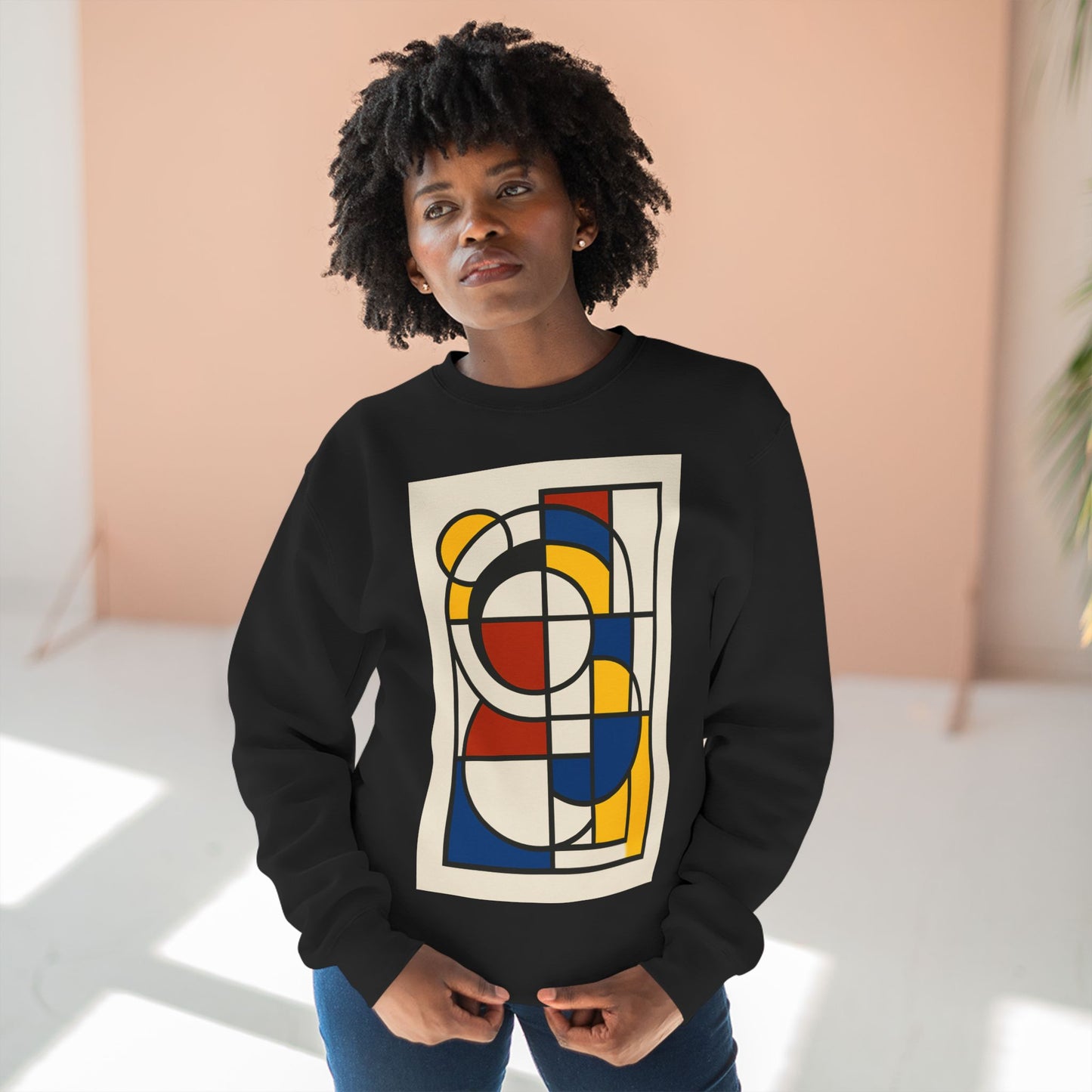 Sophisticated Unisex Crewneck Sweatshirt, Art inspired, featuring a Bauhaus inspired Design, Trendy & Stylish
