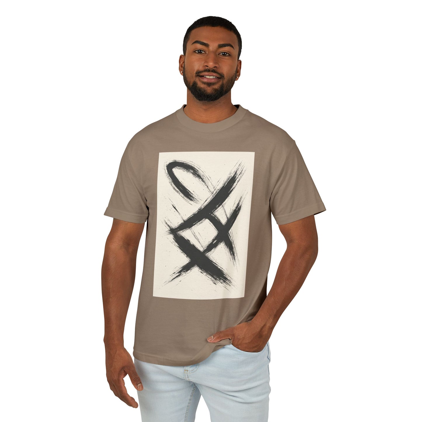 T-Shirt Abstract Art Streetwear featuring an Action Painting Style Design, Unisex Tee
