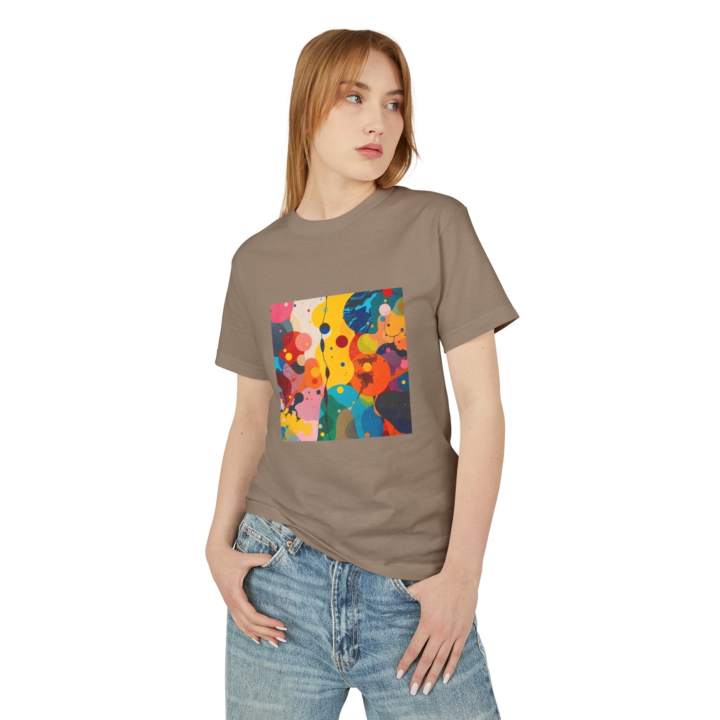 T-Shirt Abstract Art inspired, featuring a colorful expressionist Design, Unisex Tee