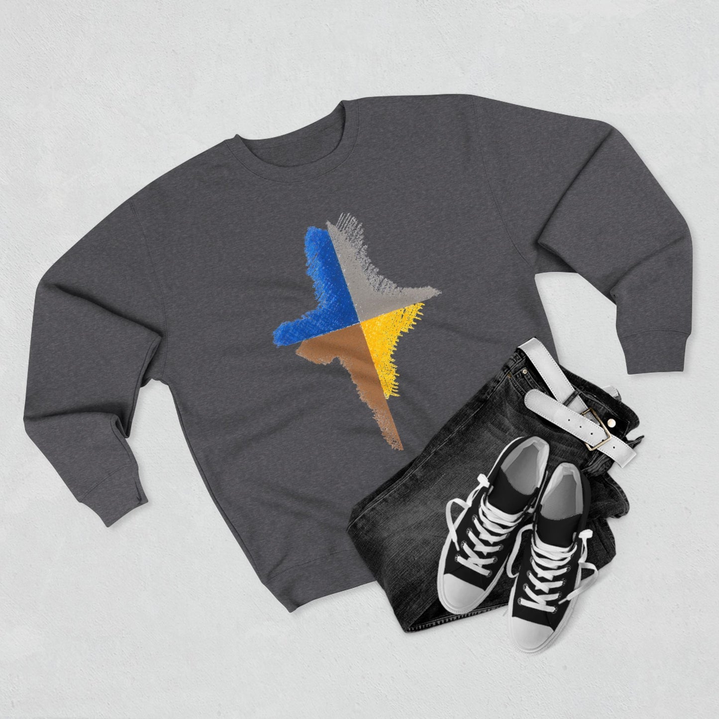 Trendy Unisex Crewneck Sweatshirt, Art inspired, featuring an Abstract Design, Fresh & Stylish