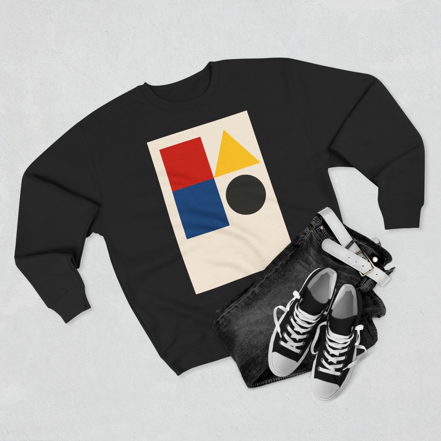 Fresh Unisex Crewneck Sweatshirt, Art inspired, featuring a Hard Edge Style Design. Cozy , Casual, Stylish & Trendy